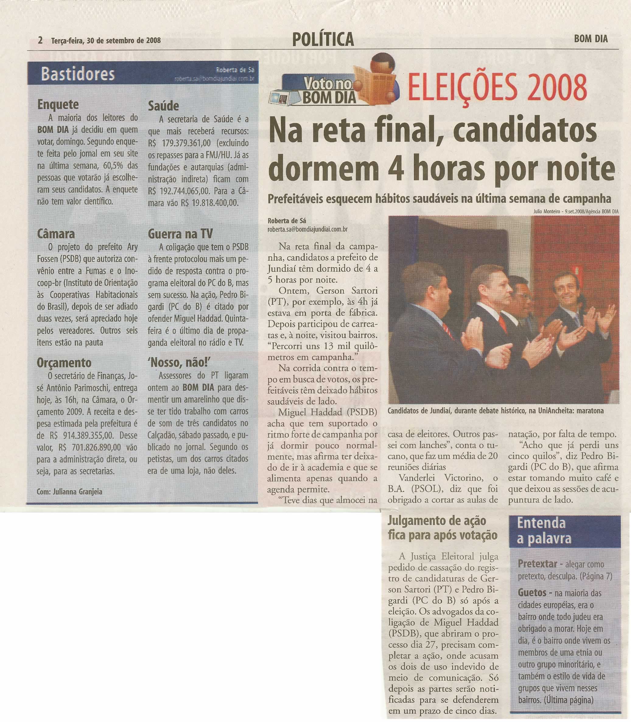 Bom Dia Jundiaí - 30/09/2008