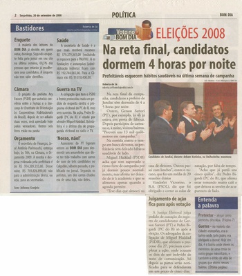 Bom Dia Jundiaí - 30/09/2008