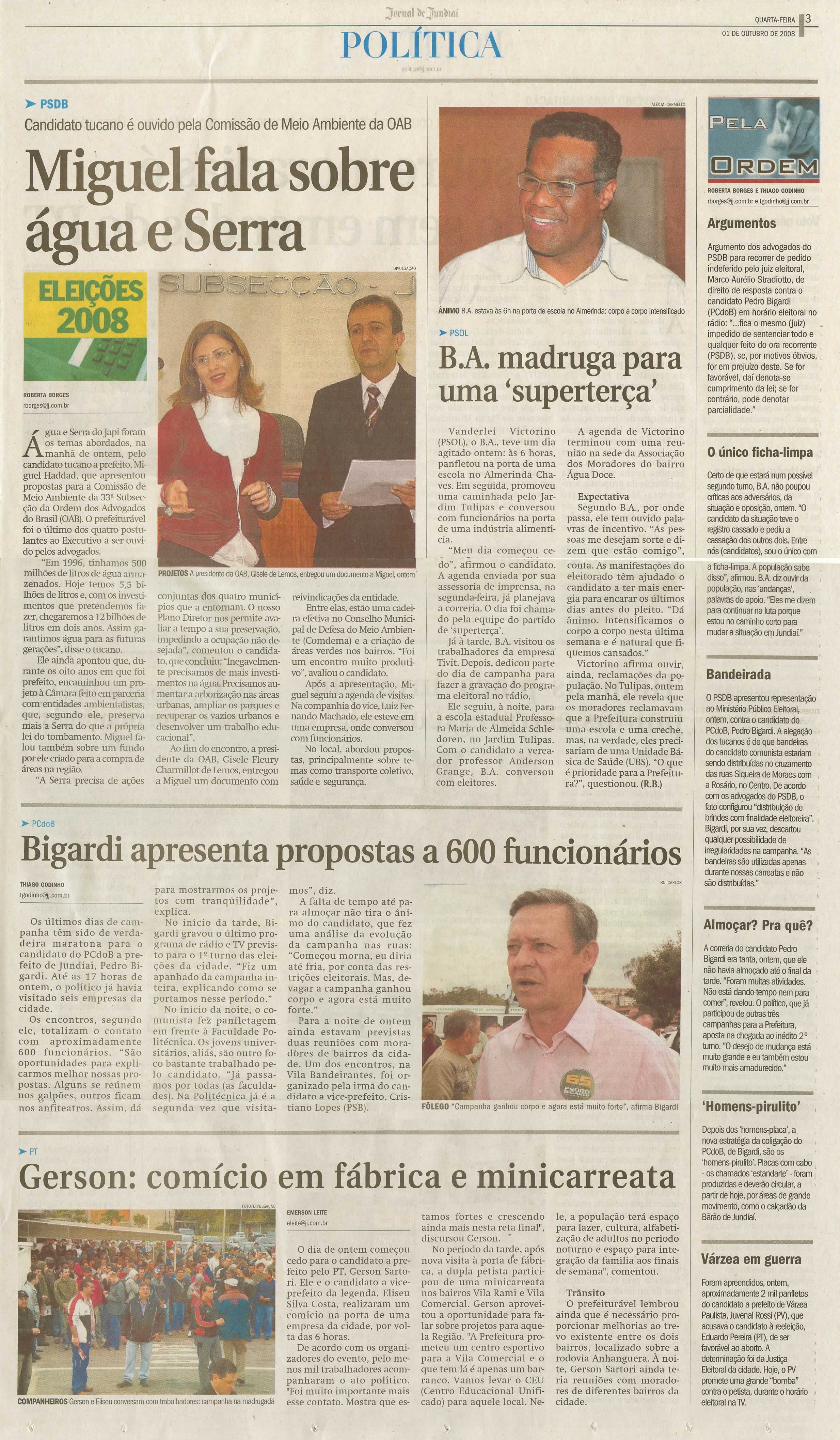 Jornal de Jundiaí - 01/10/2008