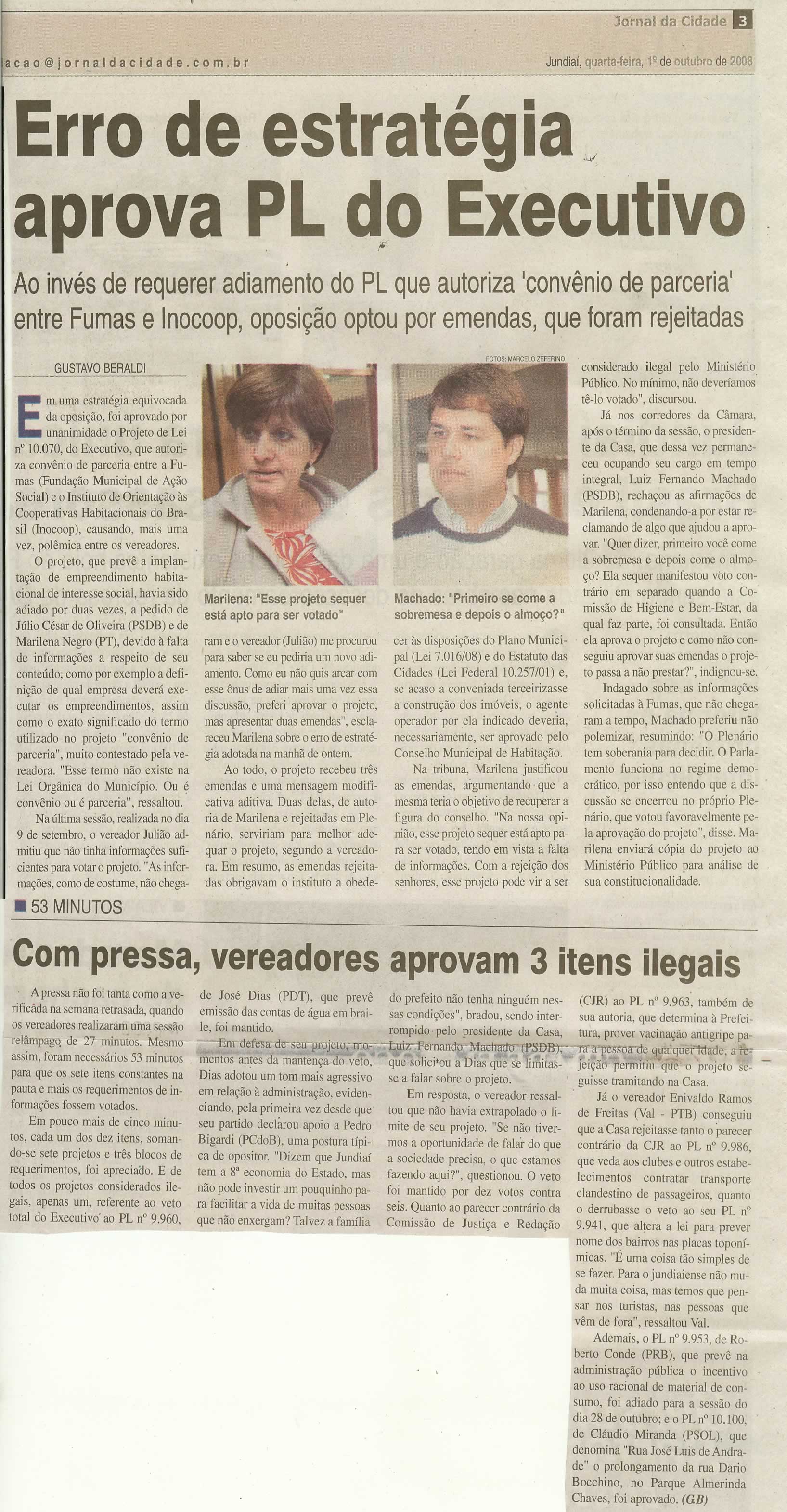 Jornal da Cidade - 01/10/2008