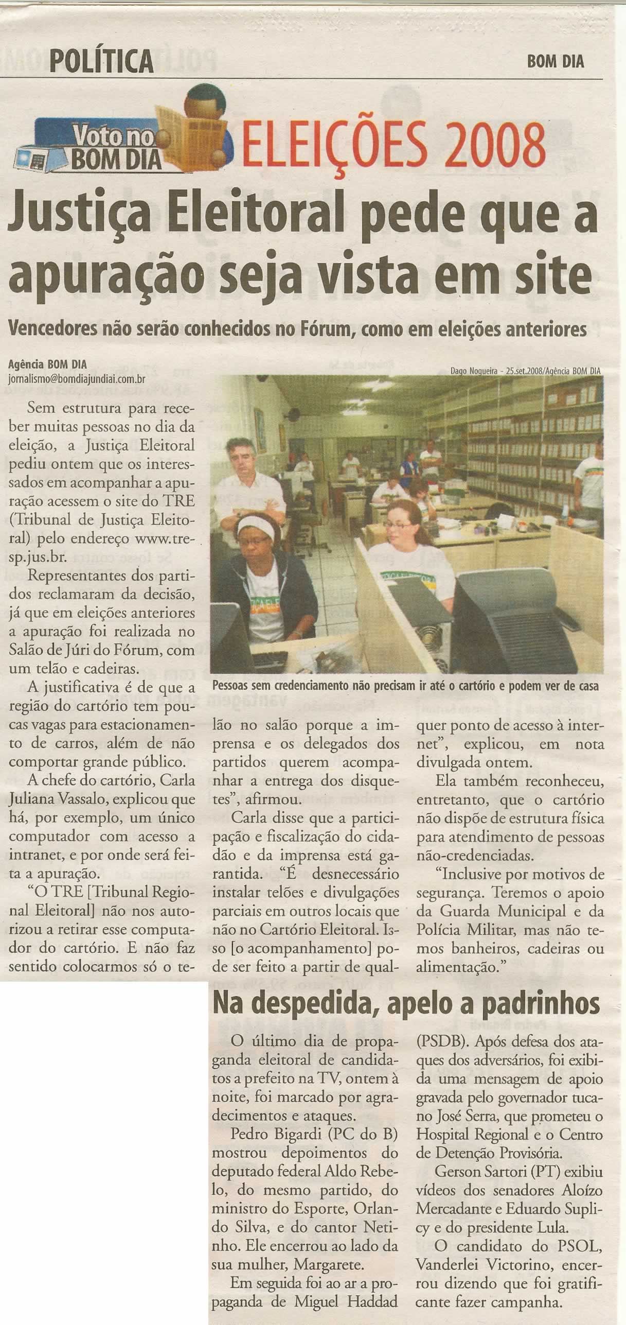 Bom Dia Jundiaí - 02/10/2008