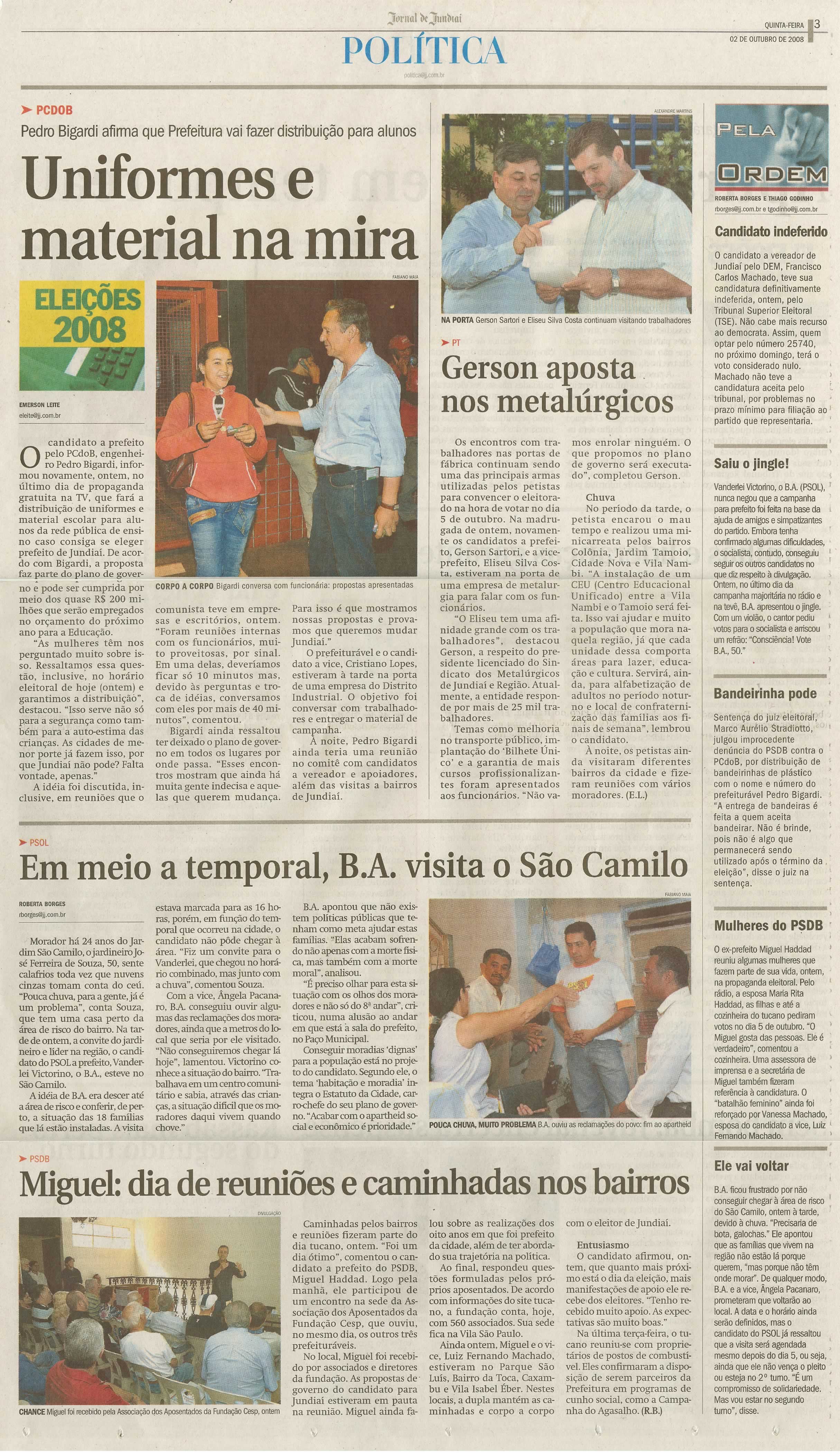 Jornal de Jundiaí - 02/10/2008