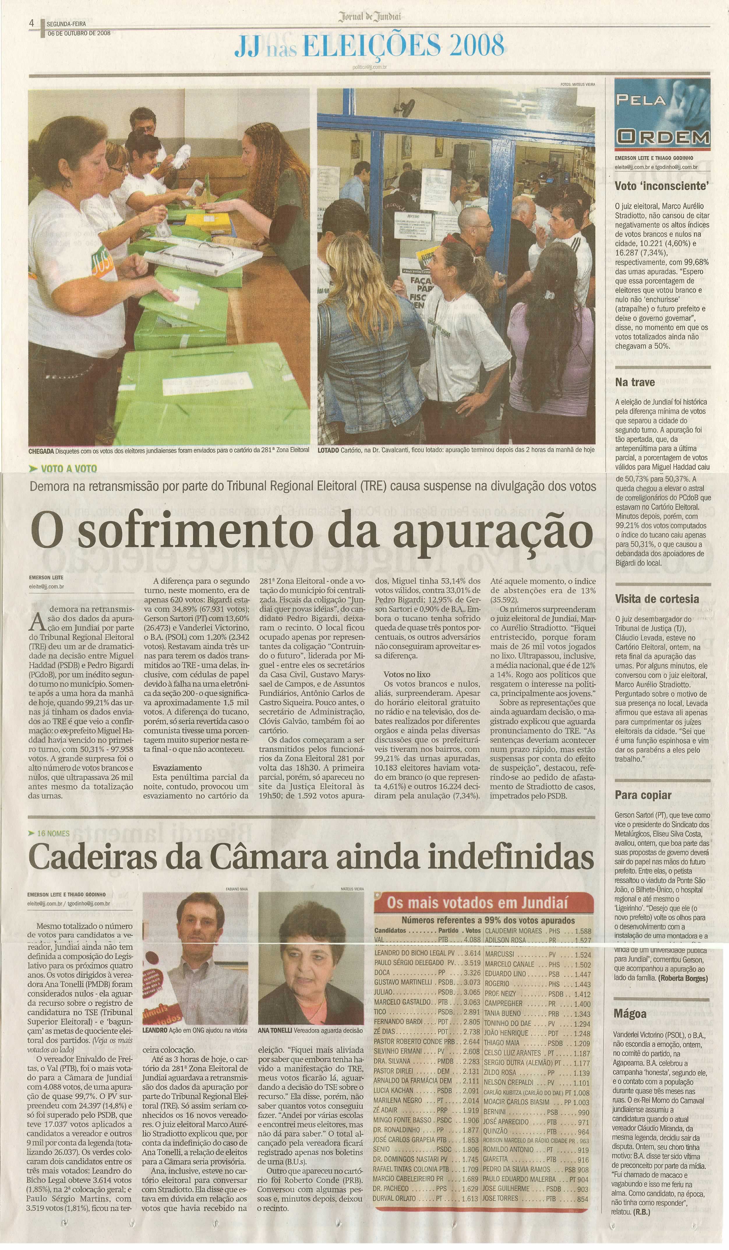 Jornal de Jundiaí - 06/10/2008