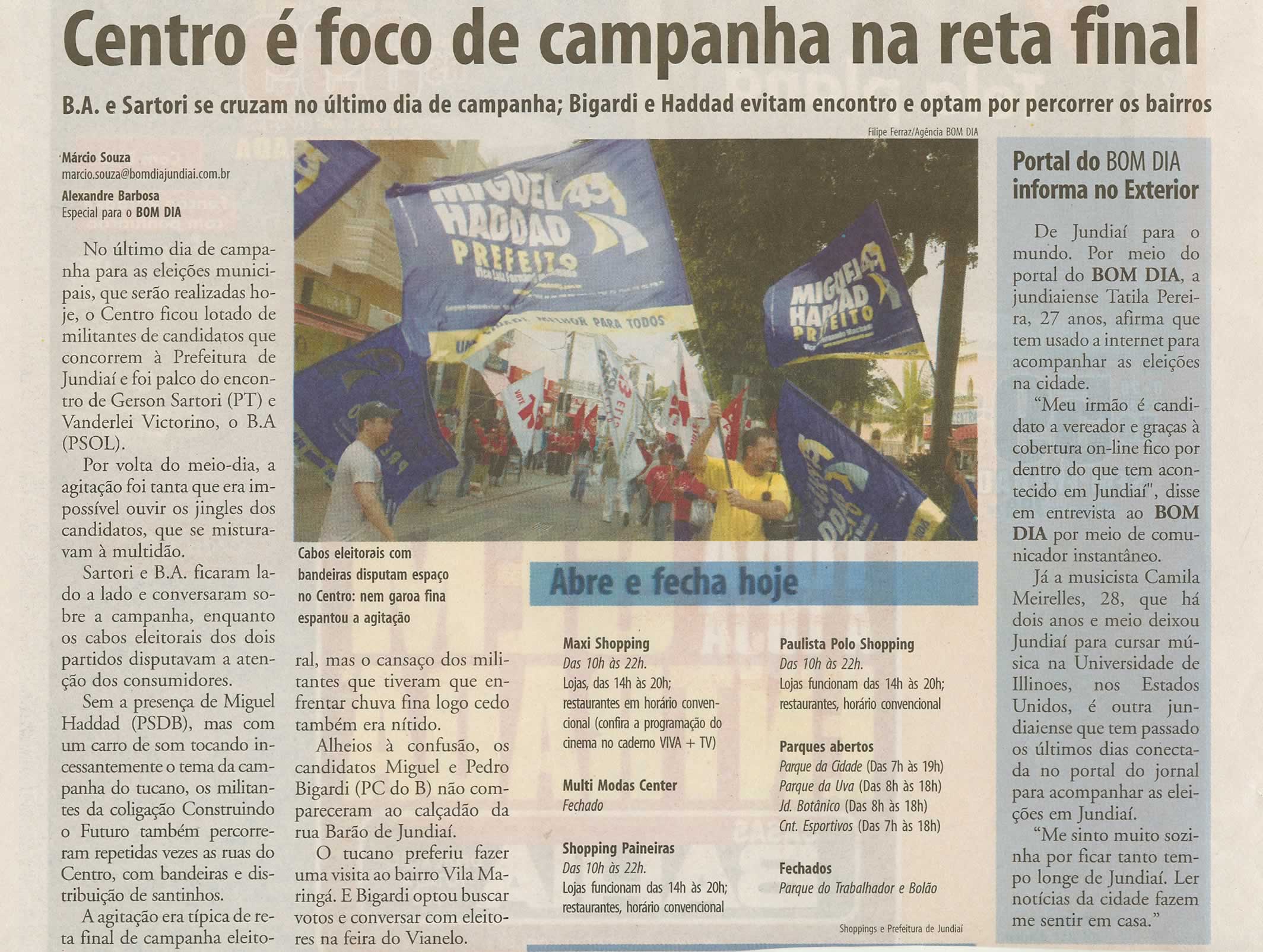 Bom Dia Jundiaí - 05/10/2008