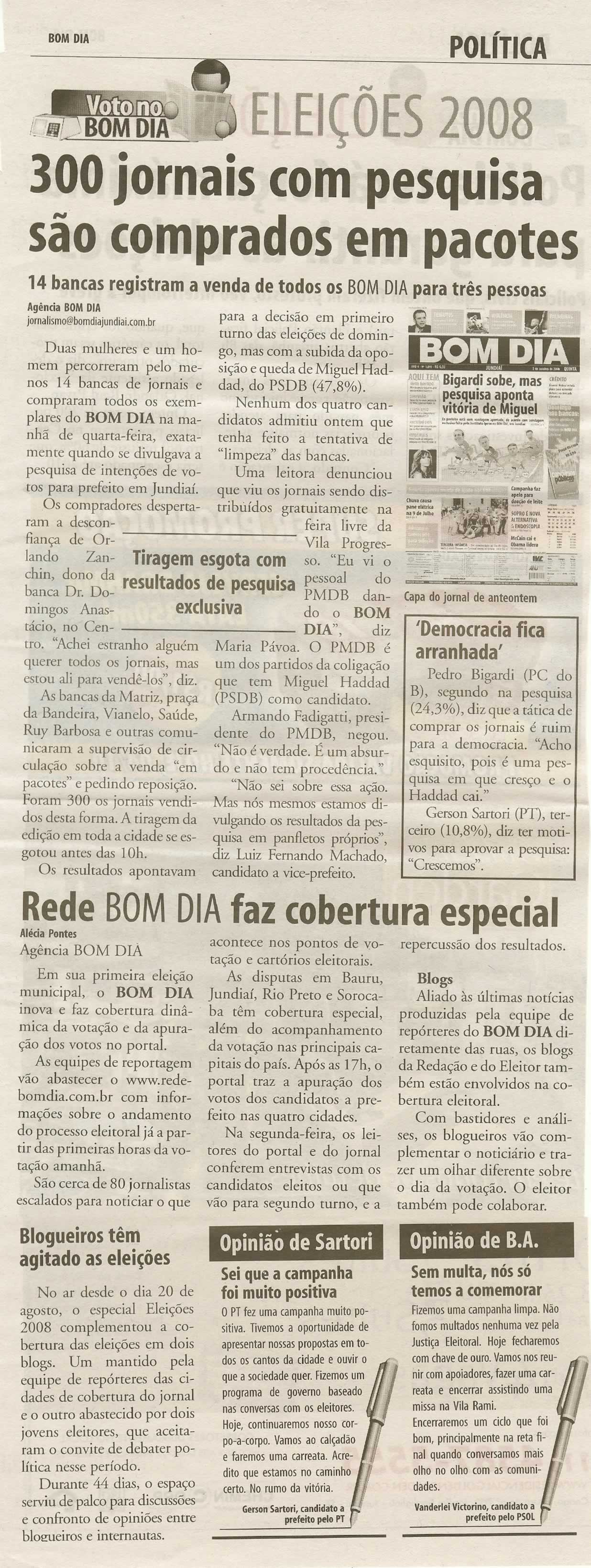 Bom Dia Jundiaí - 04/10/2008