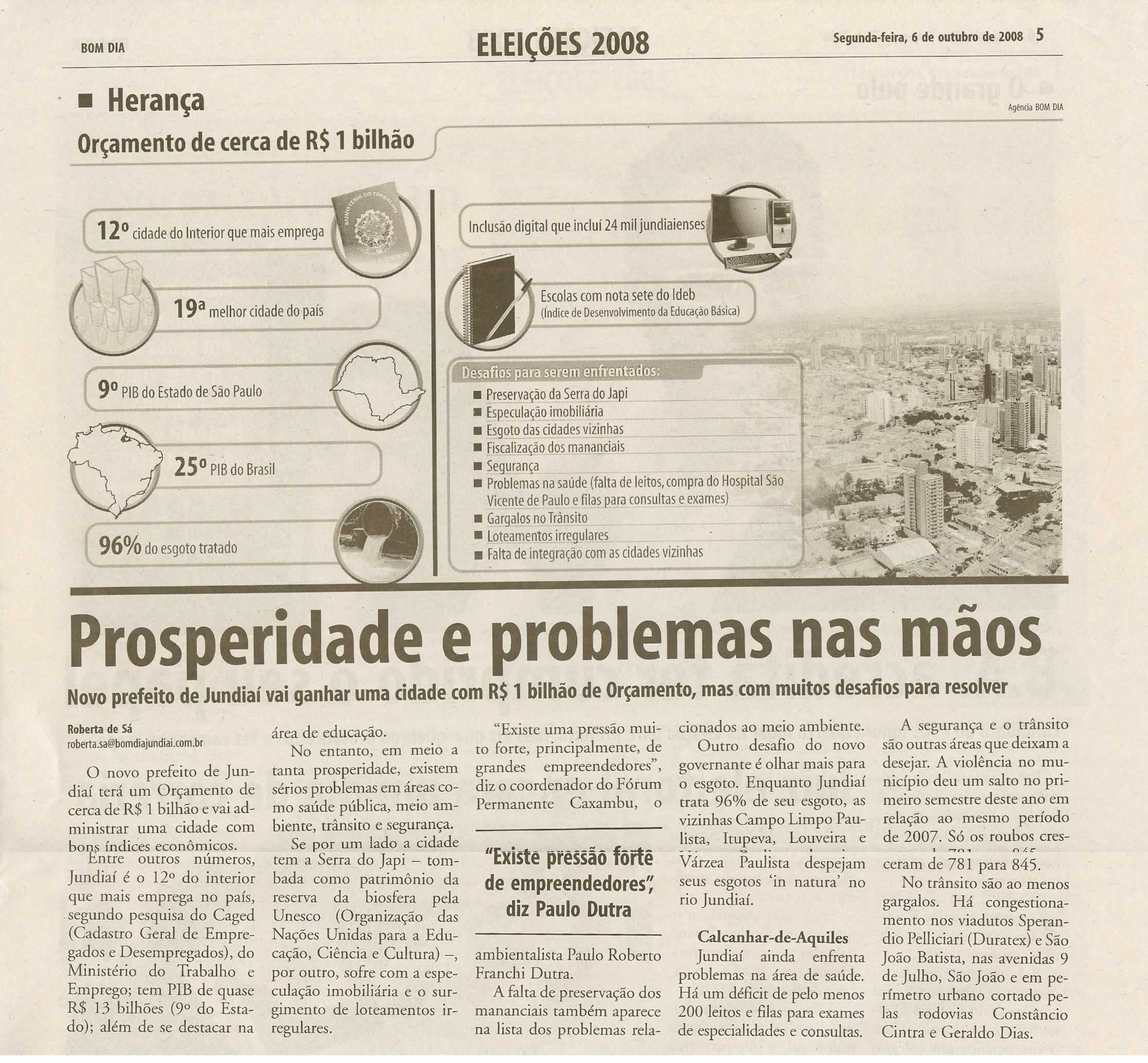 Bom Dia Jundiaí - 06/10/2008