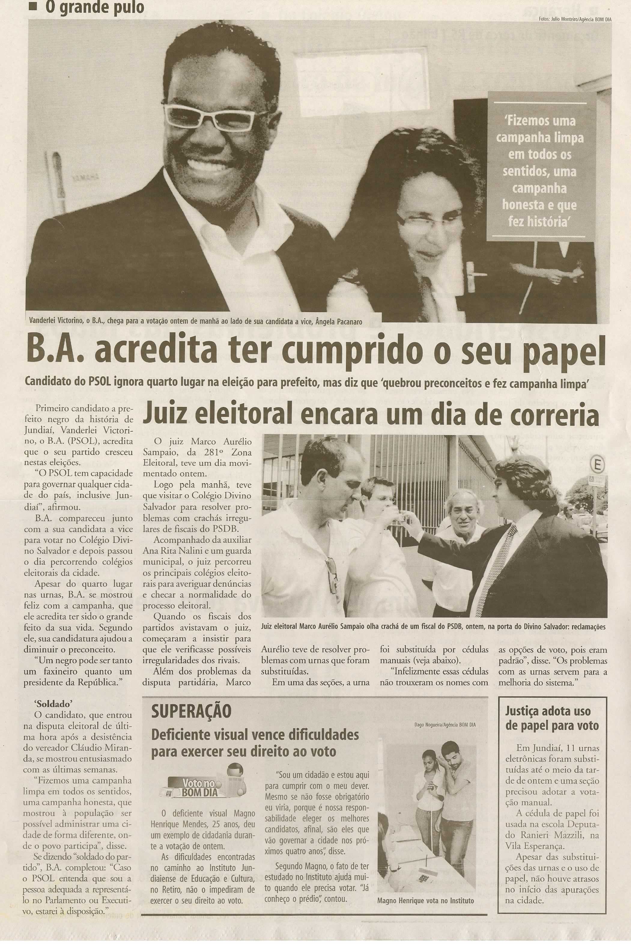 Bom Dia Jundiaí - 06/10/2008