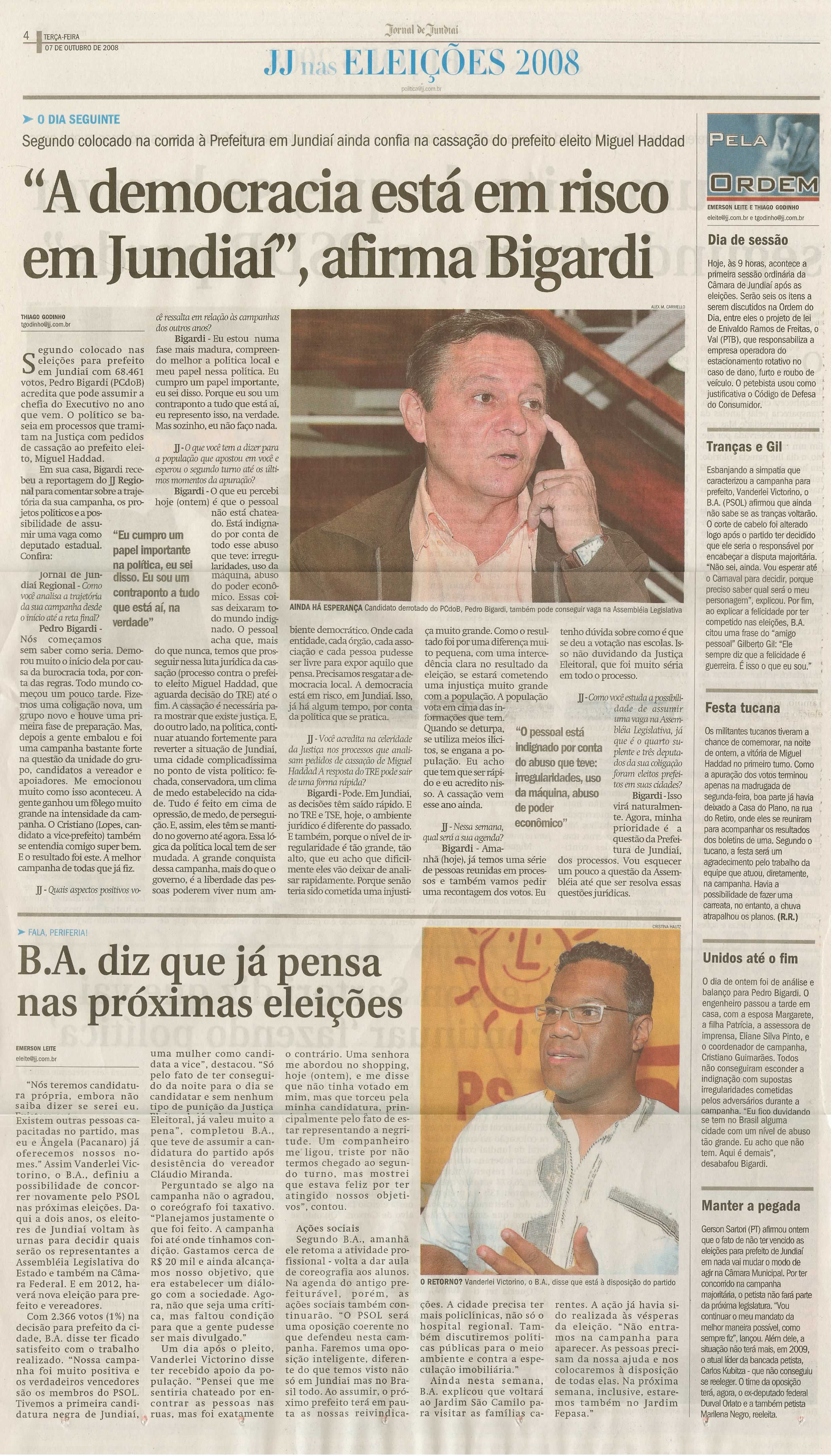 Jornal de Jundiaí - 07/10/2008