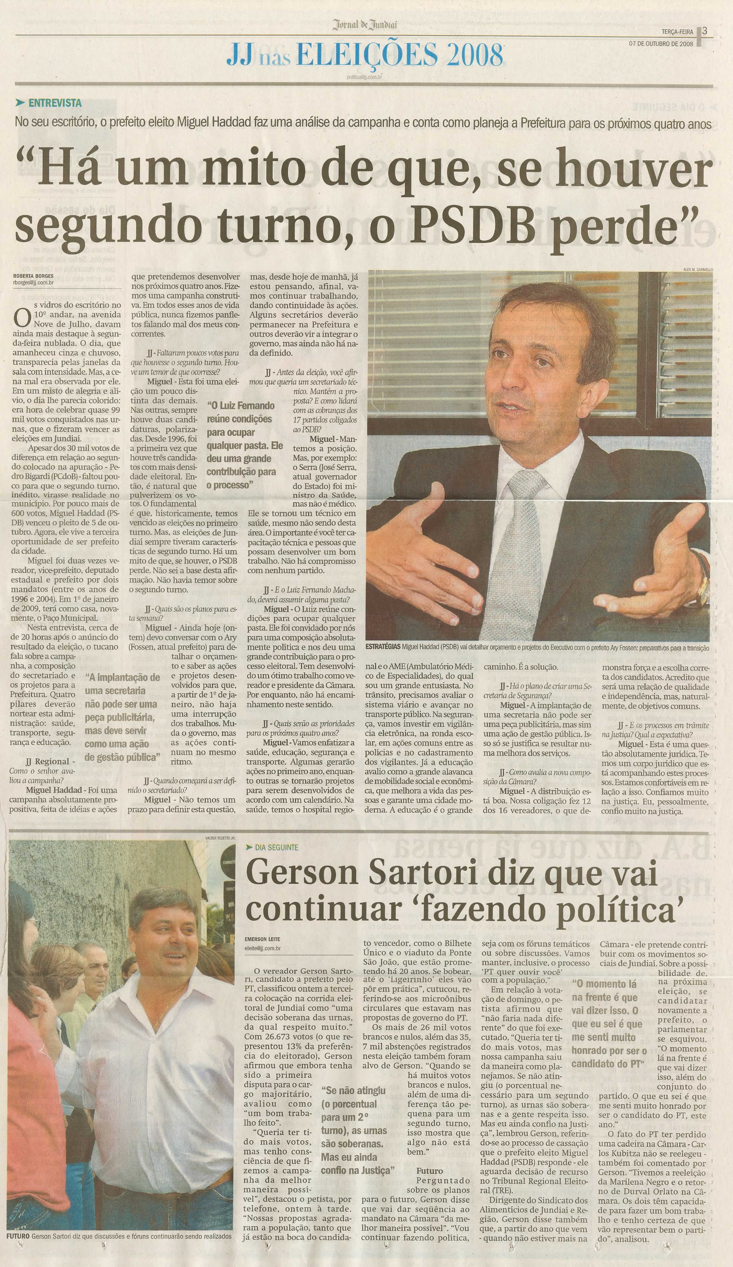 Jornal de Jundiaí - 07/10/2008