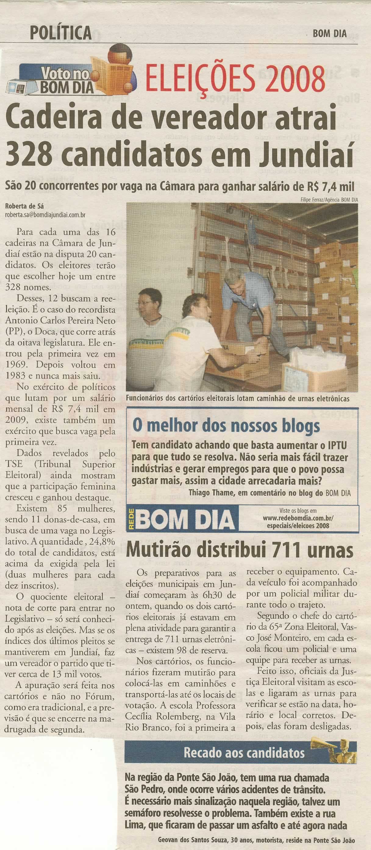 Bom Dia Jundiaí - 05/10/2008
