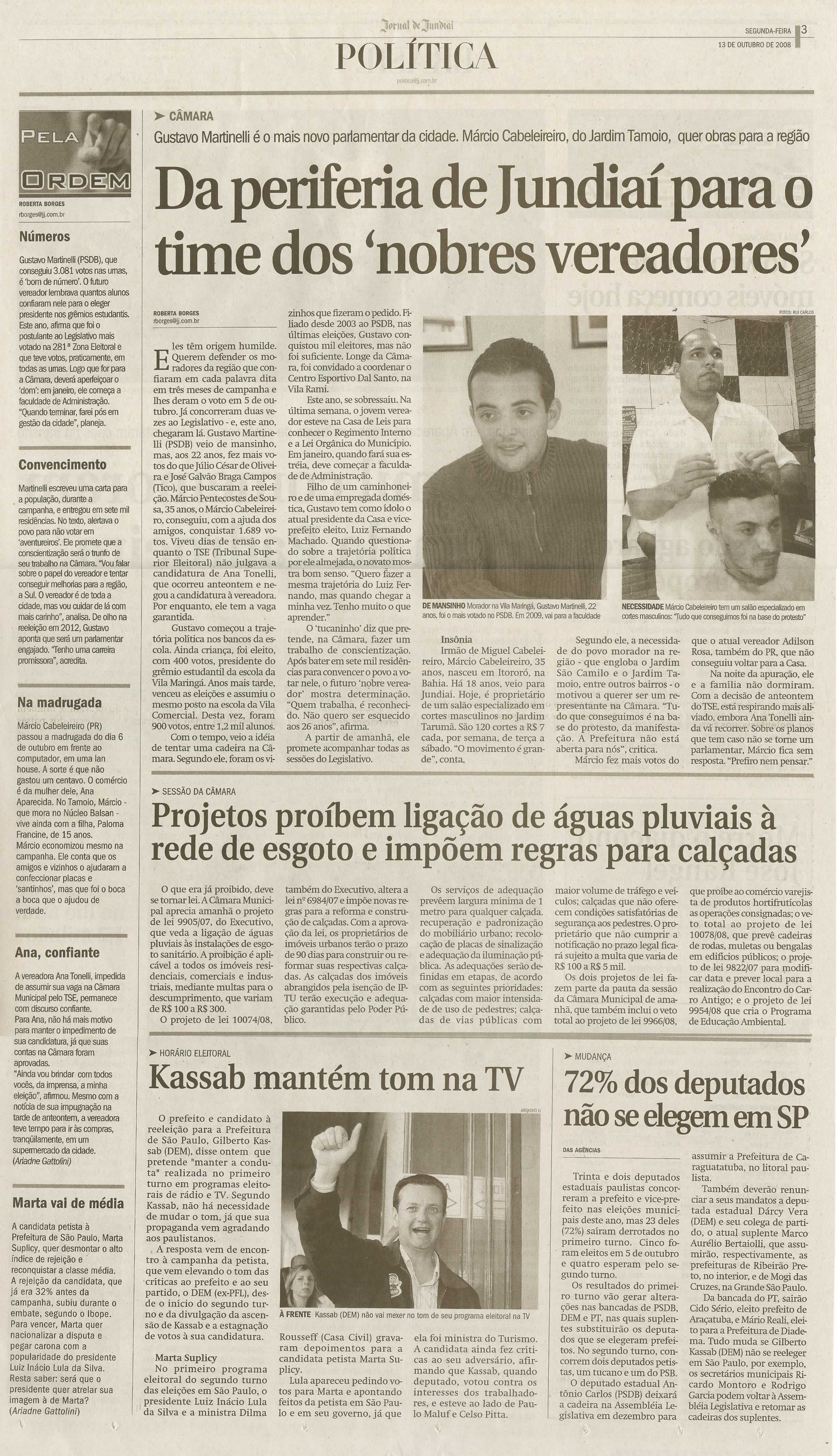 Jornal de Jundiaí - 13/10/2008