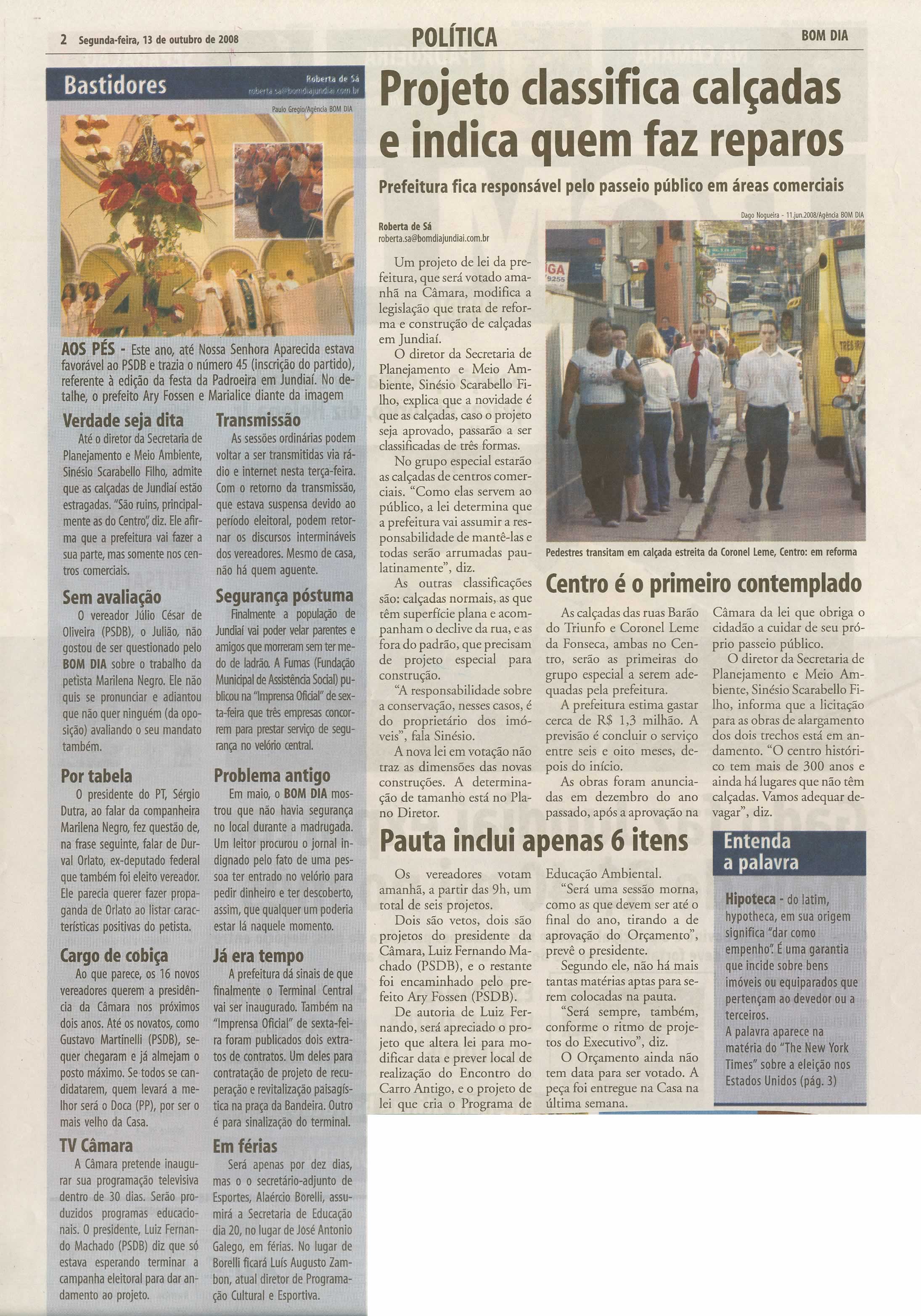 Bom Dia Jundiaí - 13/10/2008