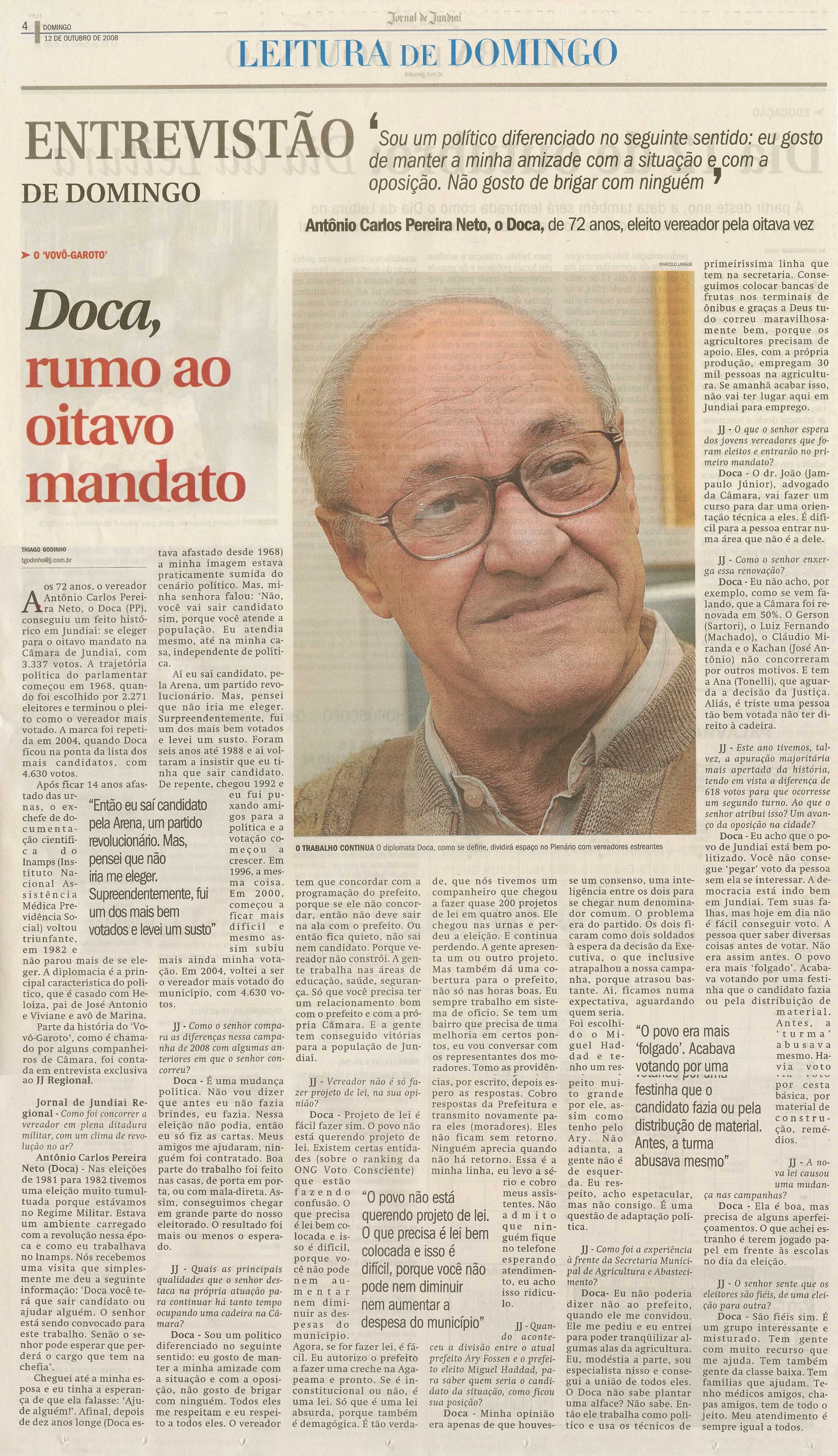 Jornal de Jundiaí - 12/10/2008