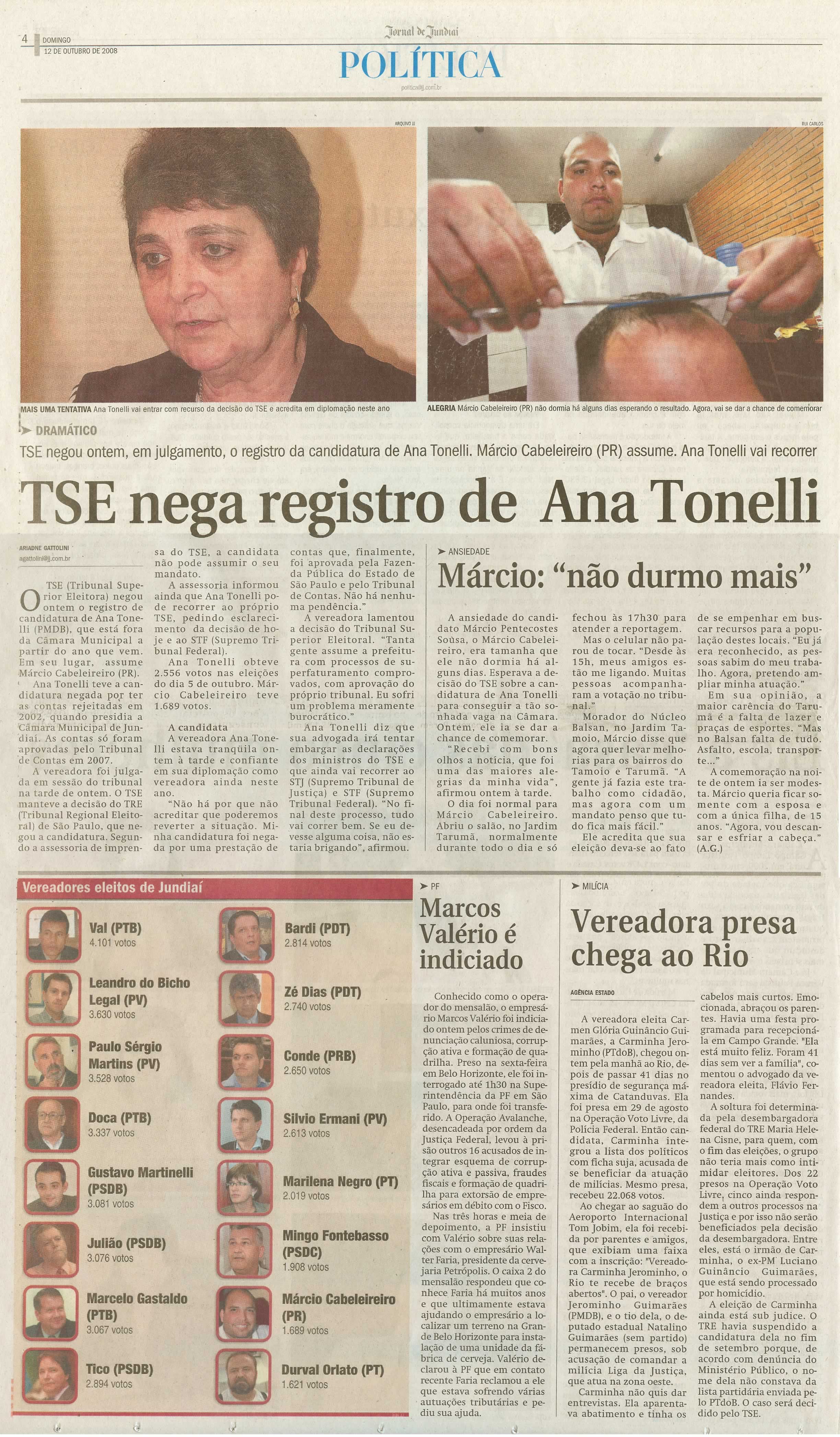 Jornal de Jundiaí - 12/10/2008