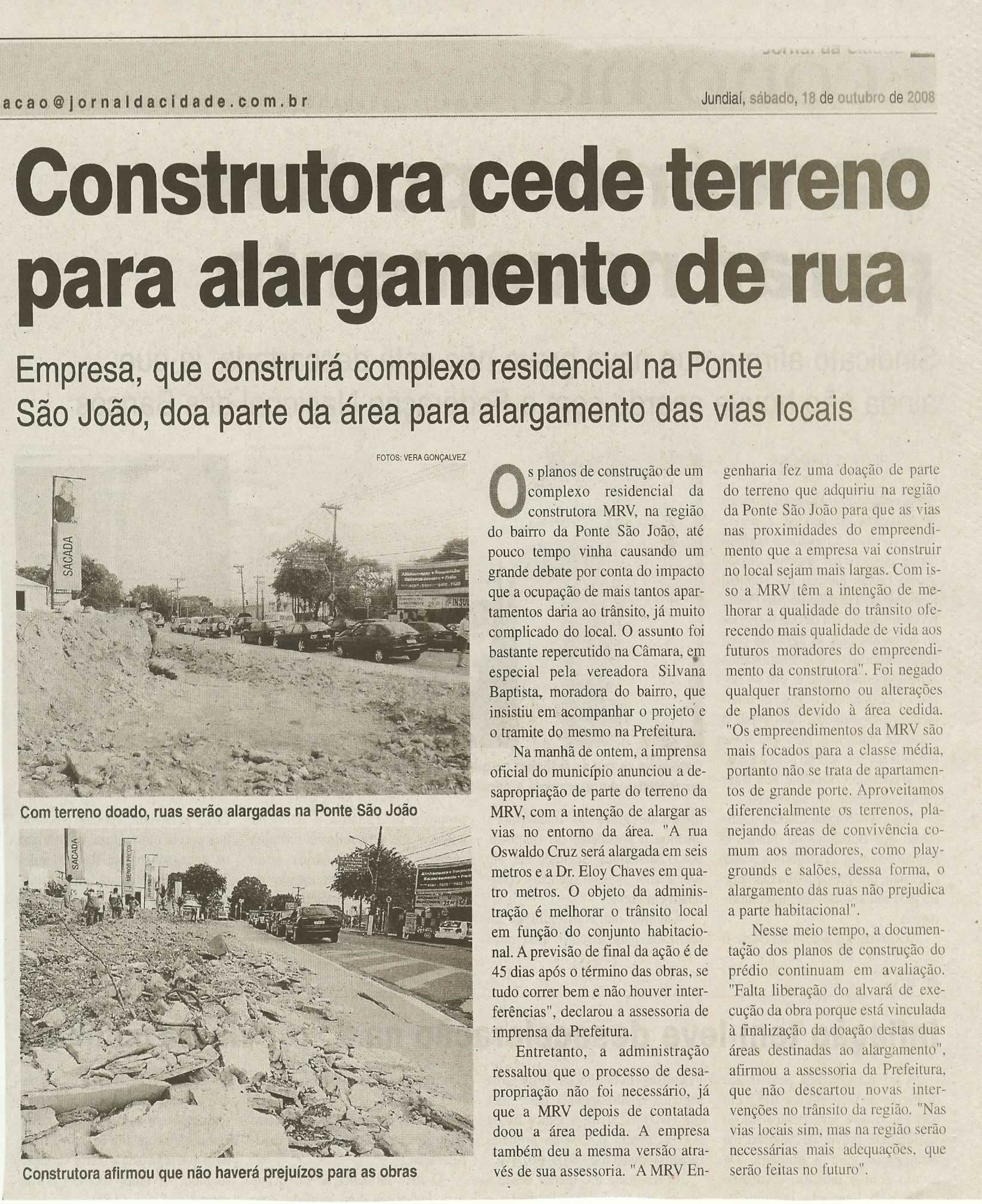 Jornal da Cidade - 18/10/2008