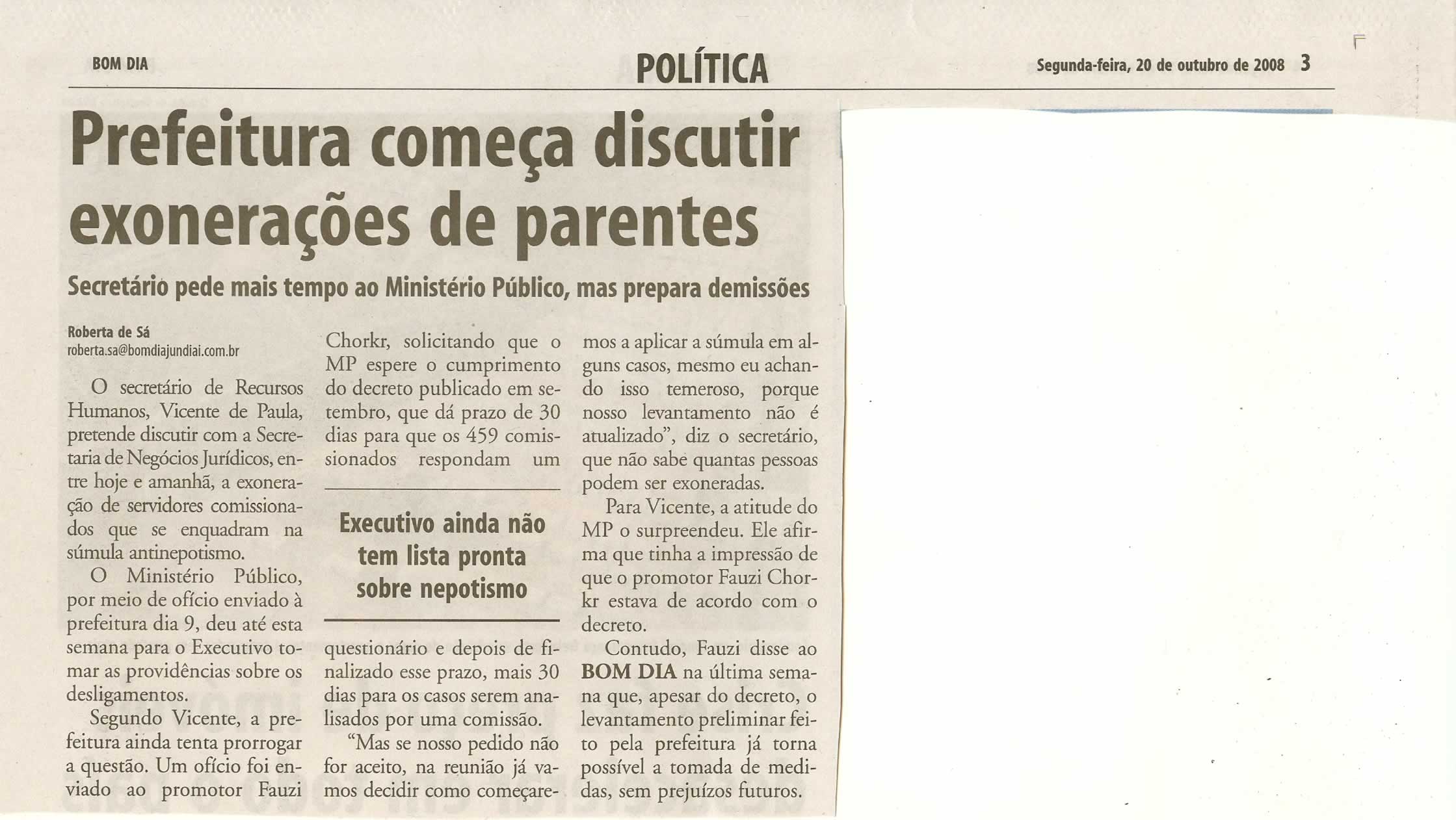 Bom Dia Jundiaí - 20/10/2008