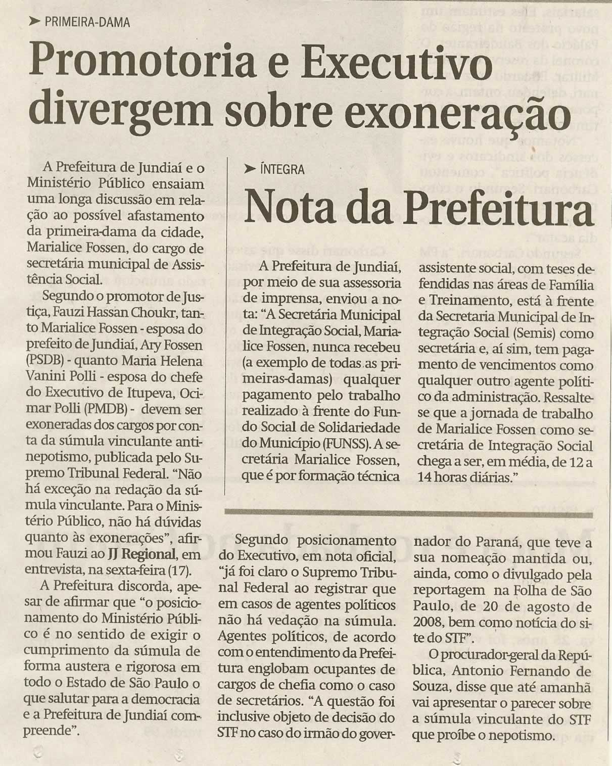 Jornal de Jundiaí - 21/10/2008