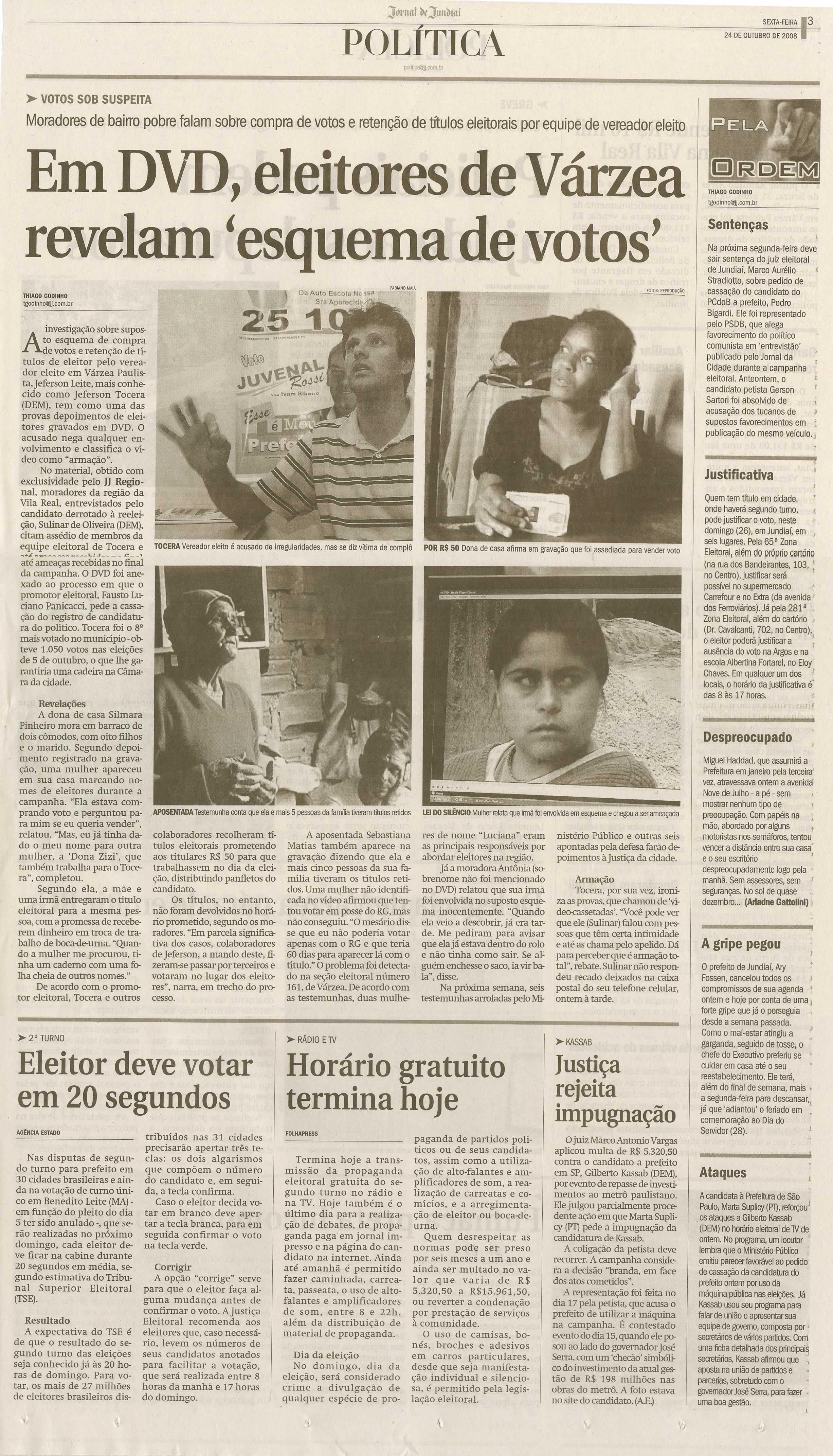 Jornal de Jundiaí - 24/10/2008