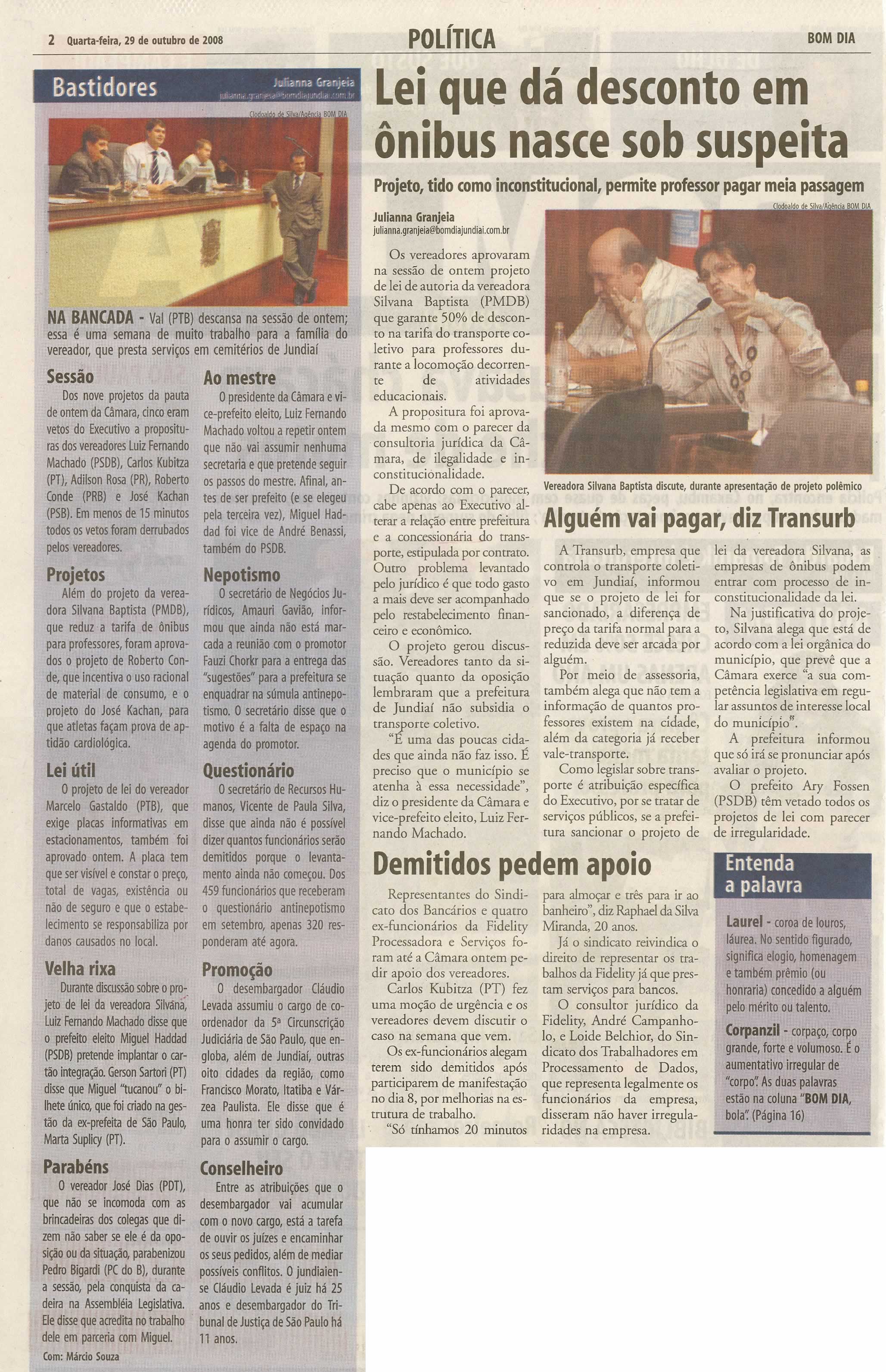 Bom Dia Jundiaí - 29/10/2008