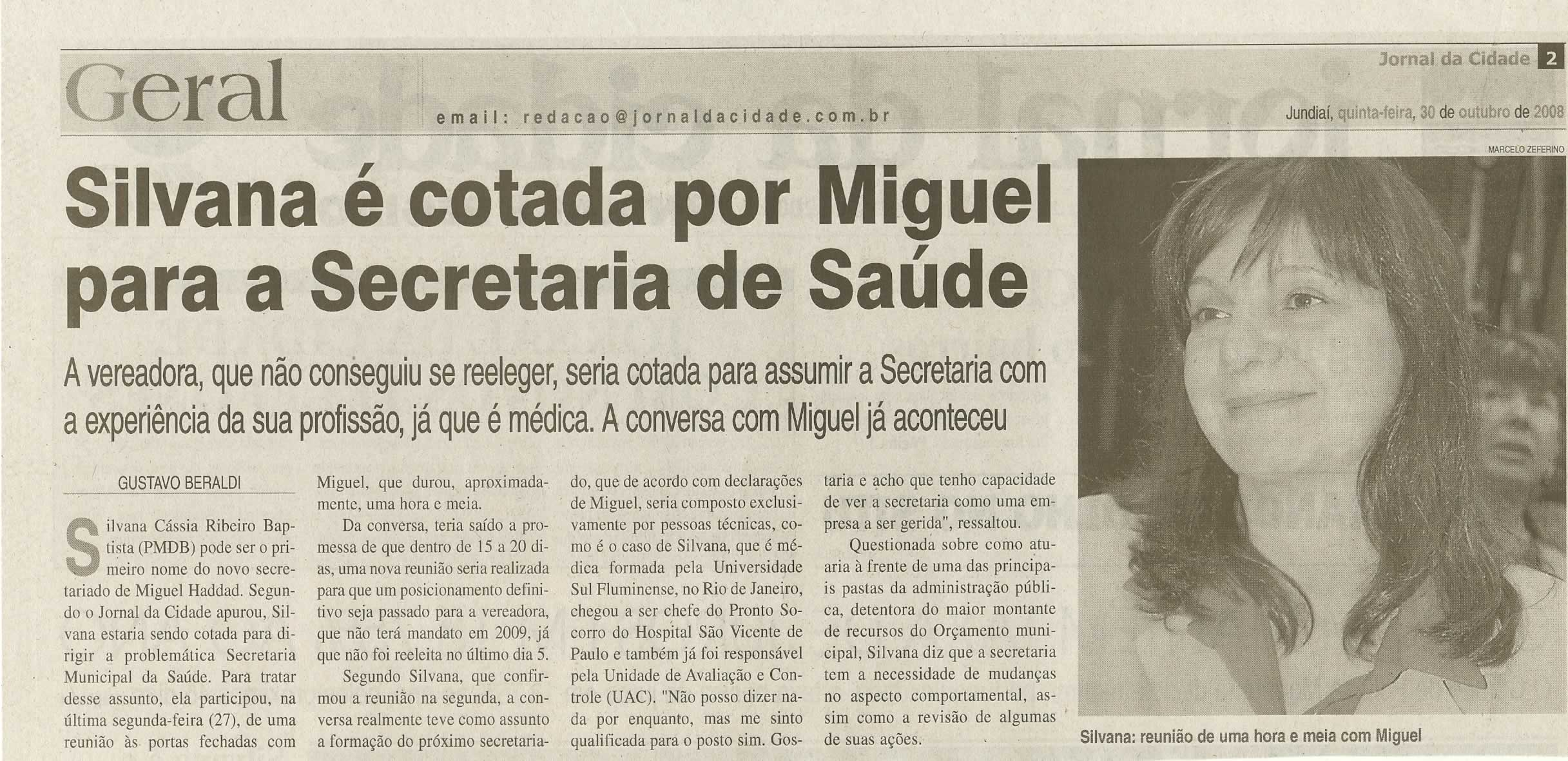 Jornal da Cidade - 30/10/2008