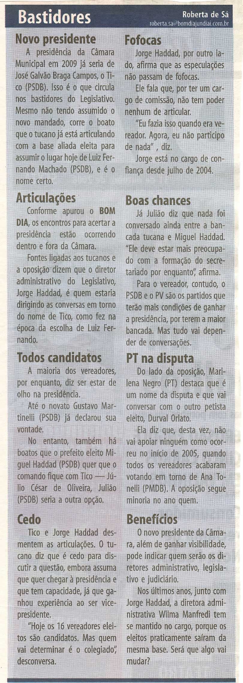 Bom Dia Jundiaí - 31/10/2008