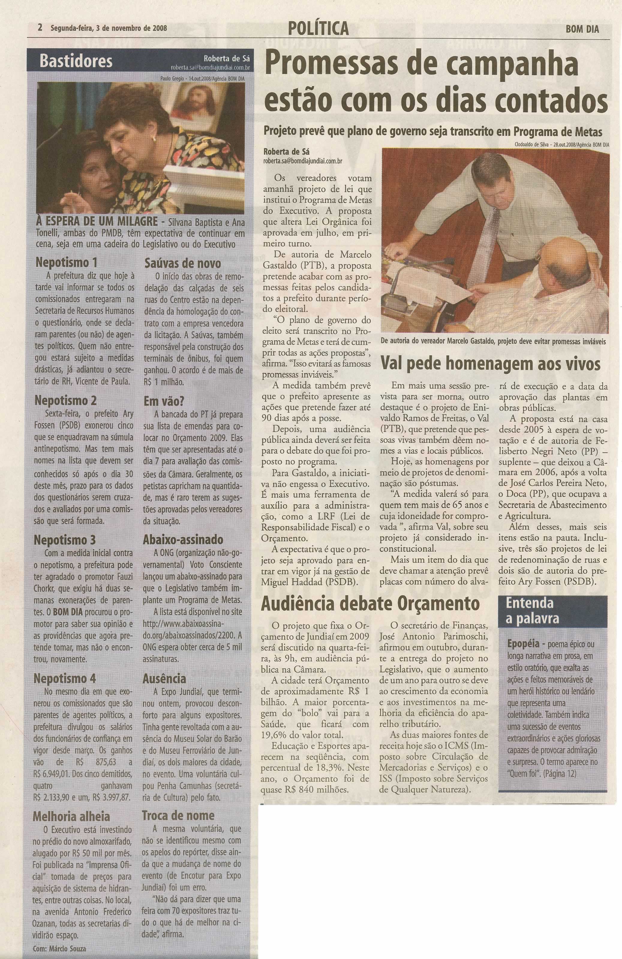 Bom Dia Jundiaí - 03/11/2008