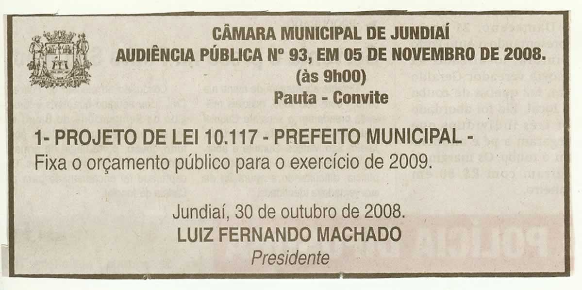Jornal de Jundiaí - 01/11/2008