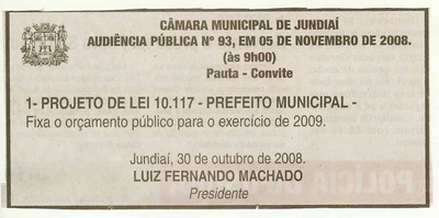Jornal de Jundiaí - 01/11/2008