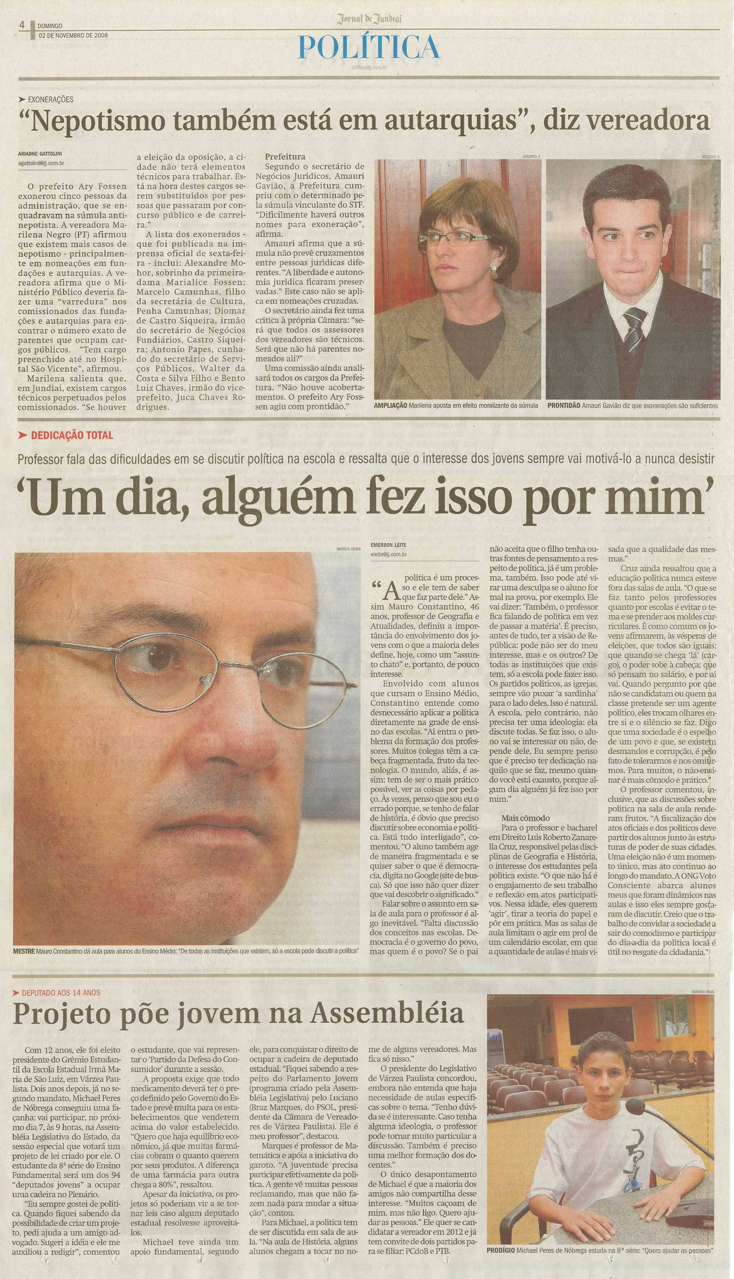 Jornal de Jundiaí - 02/11/2008