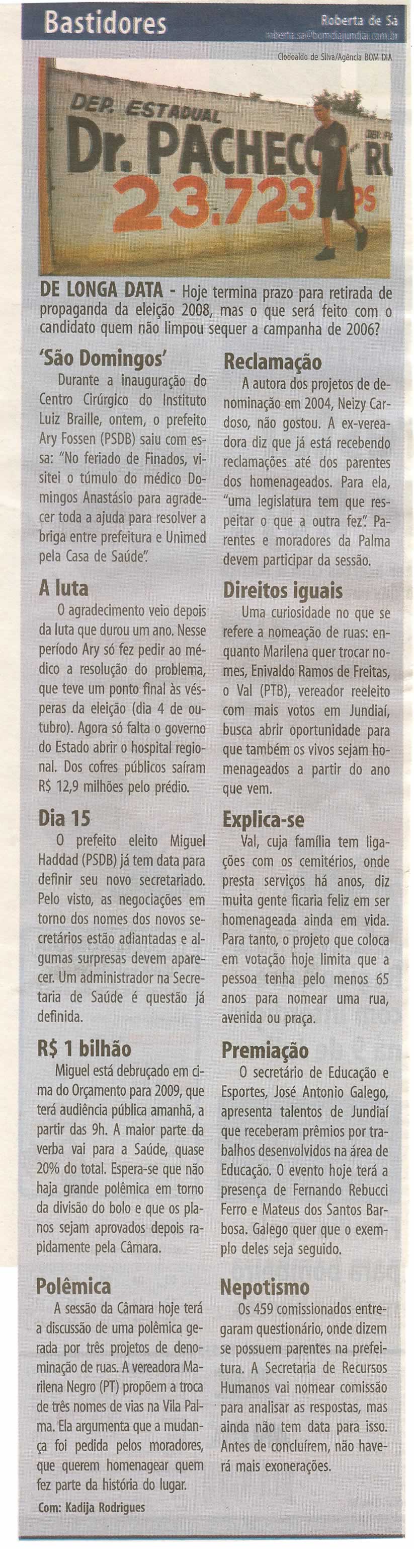 Bom Dia Jundiaí - 04/11/2008