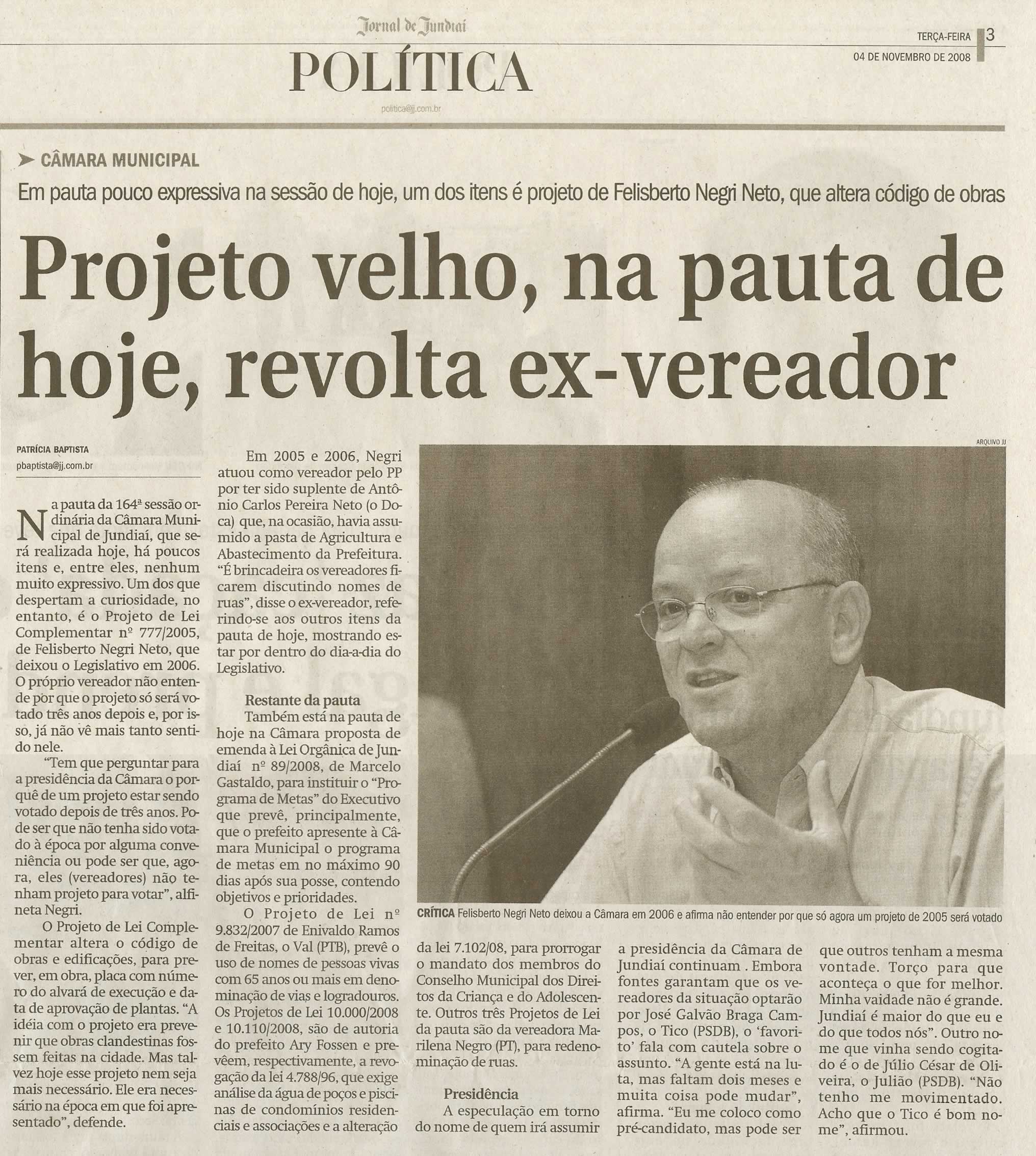 Jornal de Jundiaí - 04/11/2008