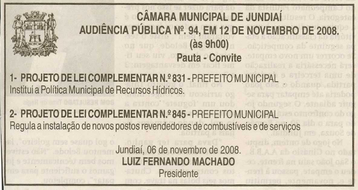 Jornal de Jundiaí - 08/11/2008
