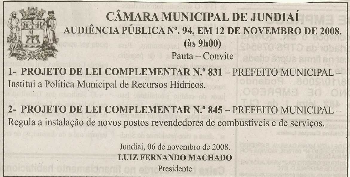 Jornal da Cidade - 08/11/2008