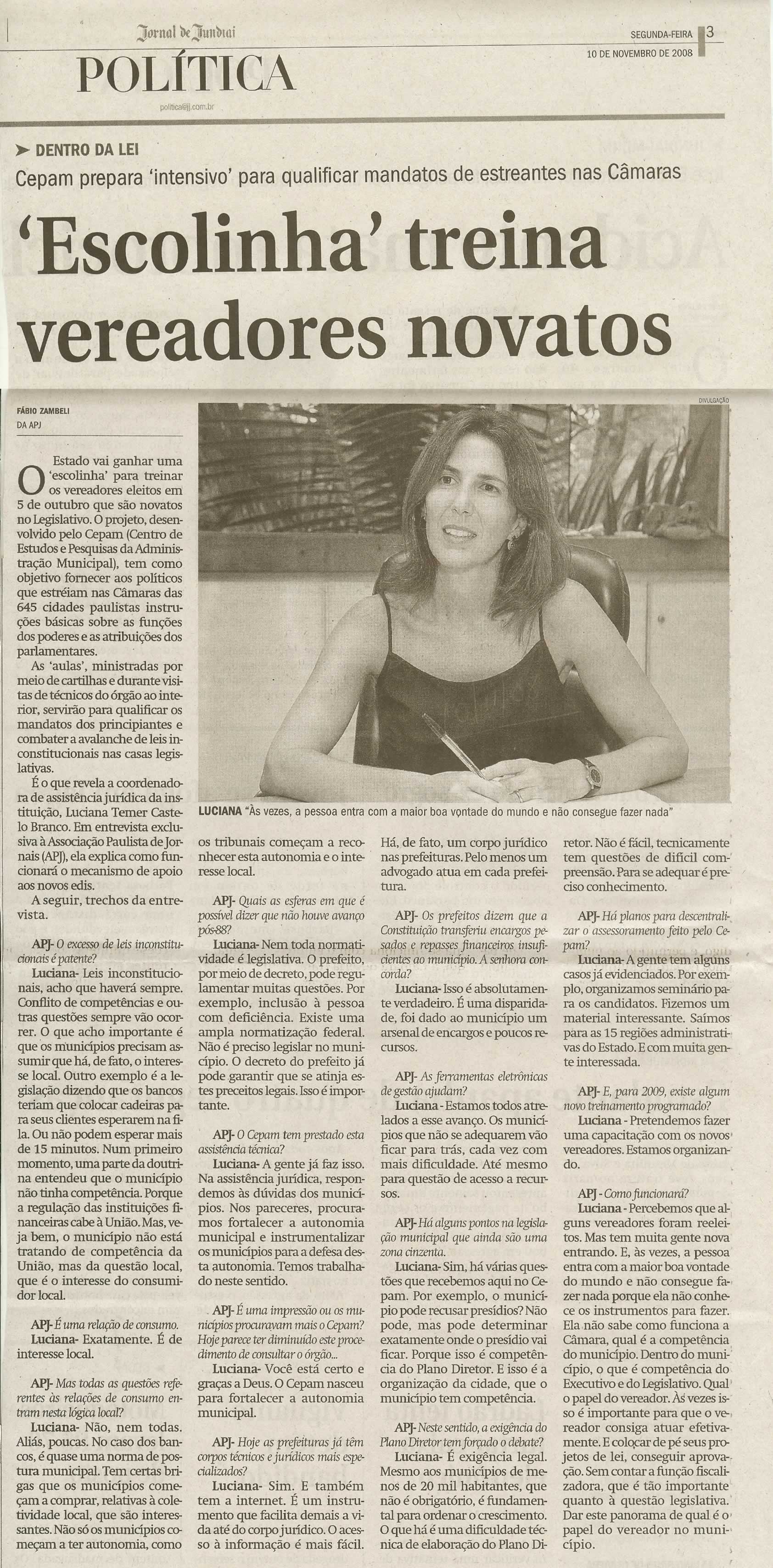 Jornal de Jundiaí - 10/11/2008