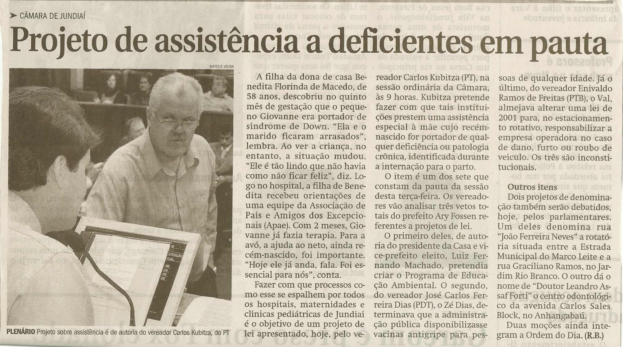 Jornal de Jundiaí - 11/11/2008