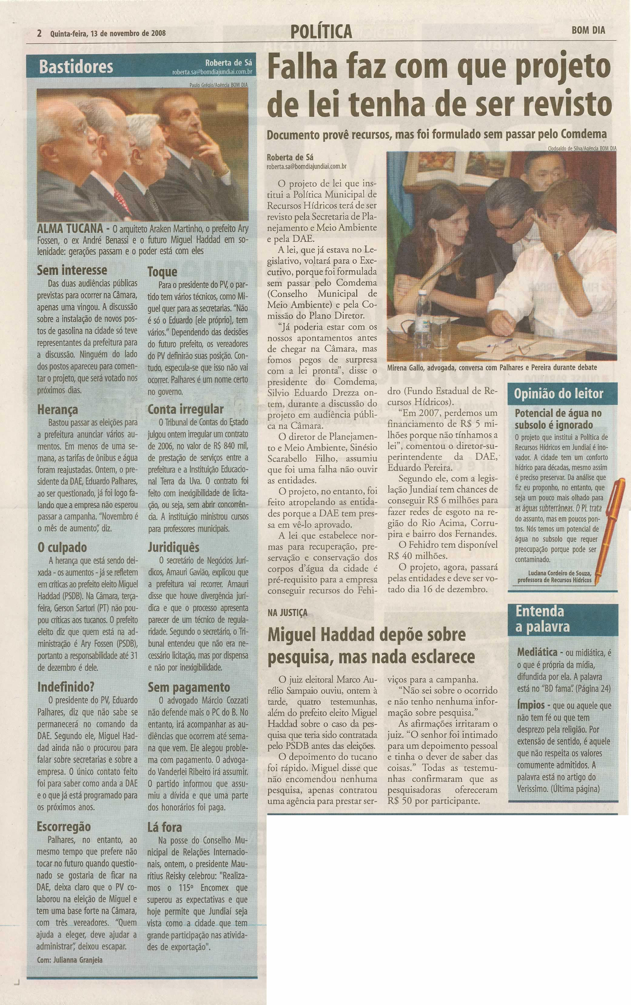 Bom Dia Jundiaí - 13/11/2008