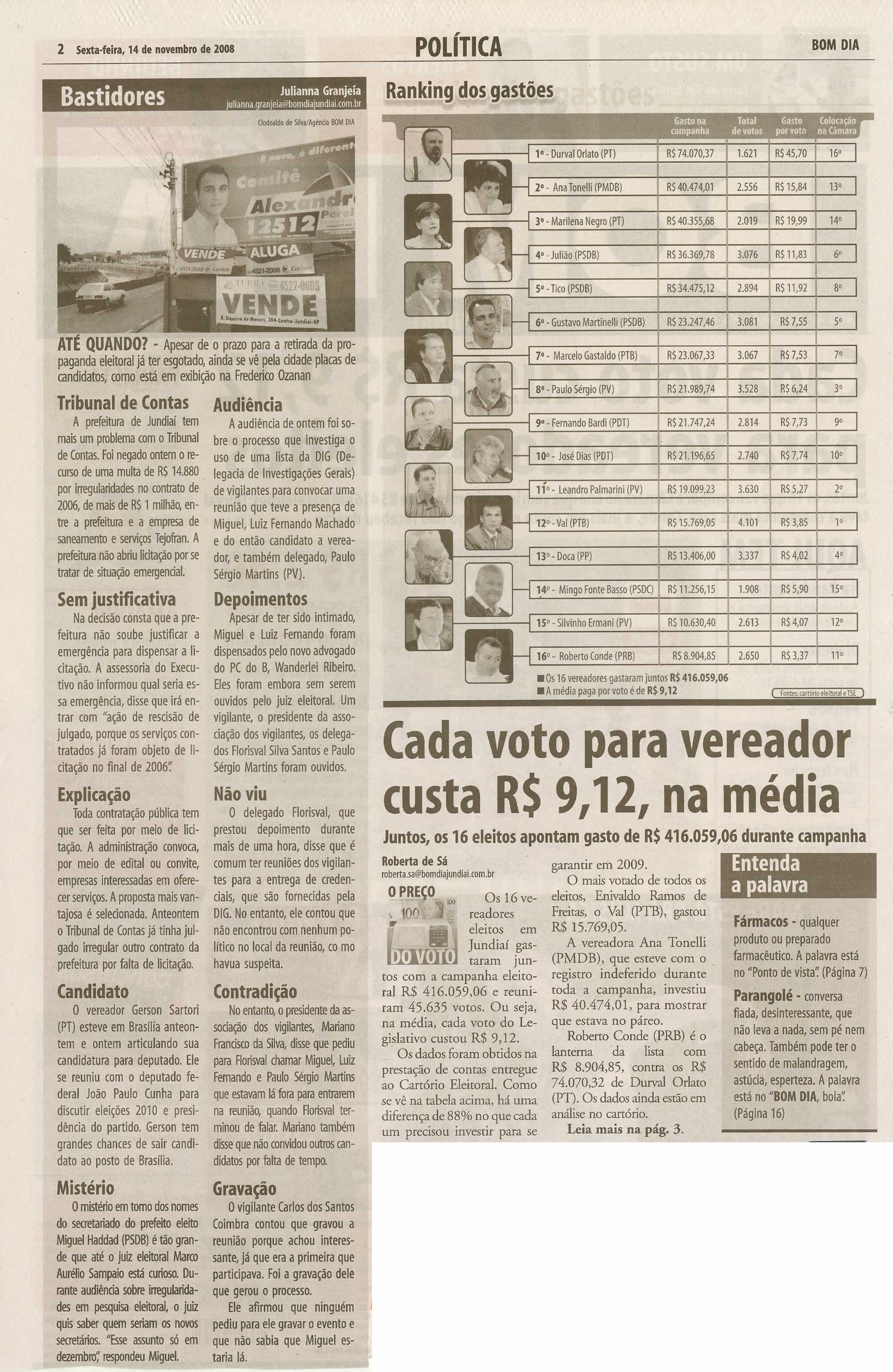 Bom Dia Jundiaí - 14/11/2008