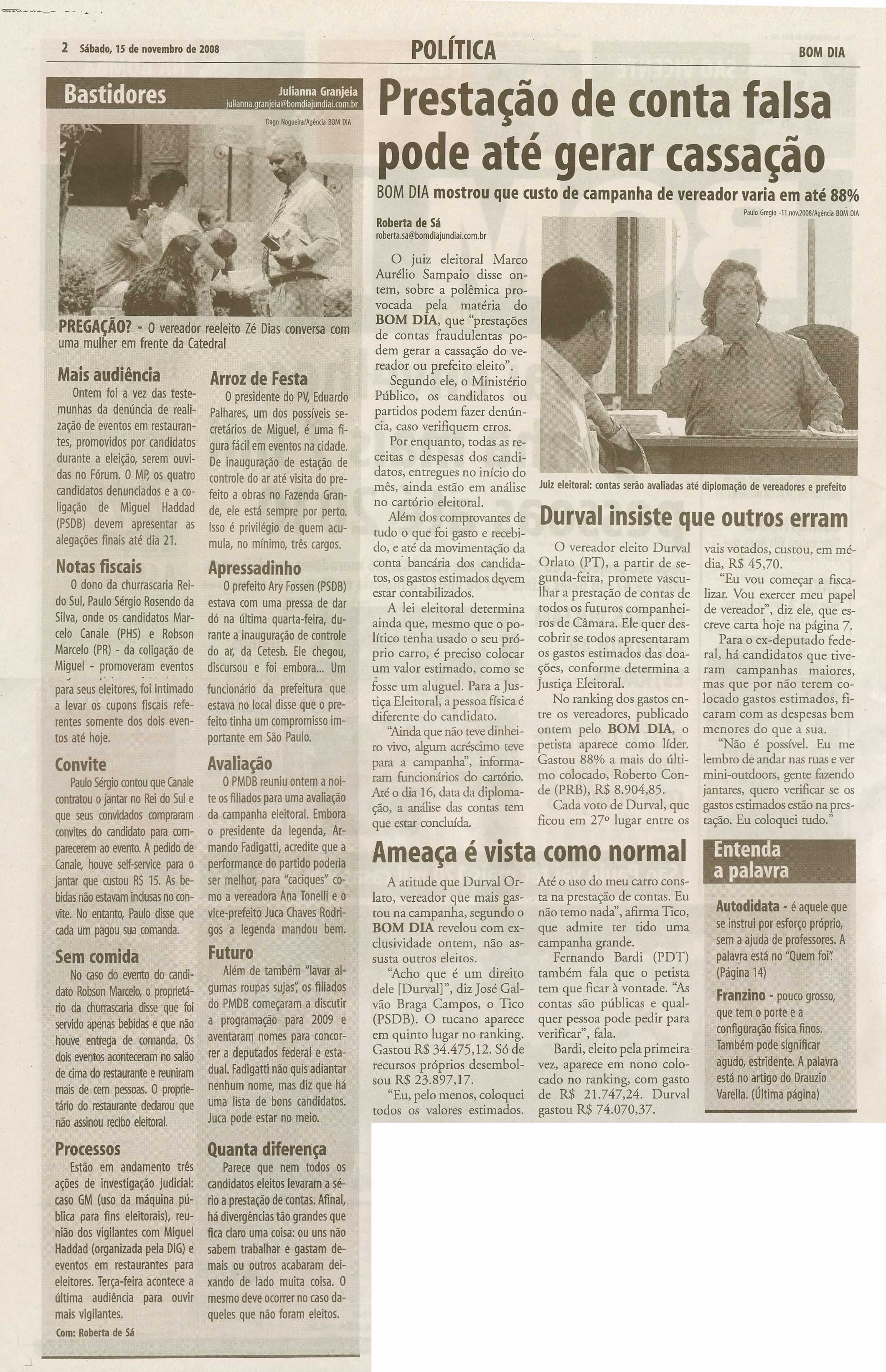 Bom Dia Jundiaí - 15/11/2008