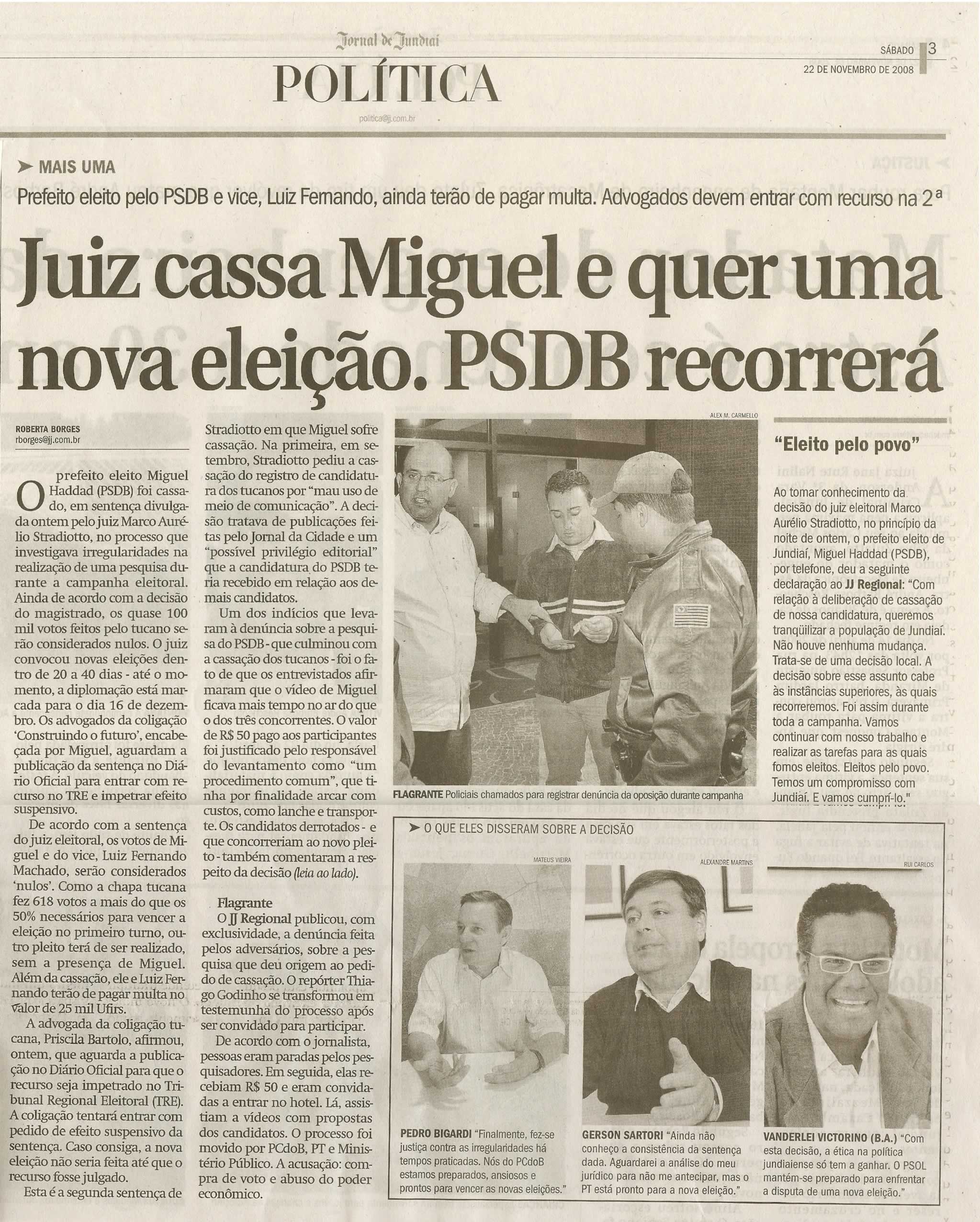 Jornal de Jundiaí - 22/11/2008