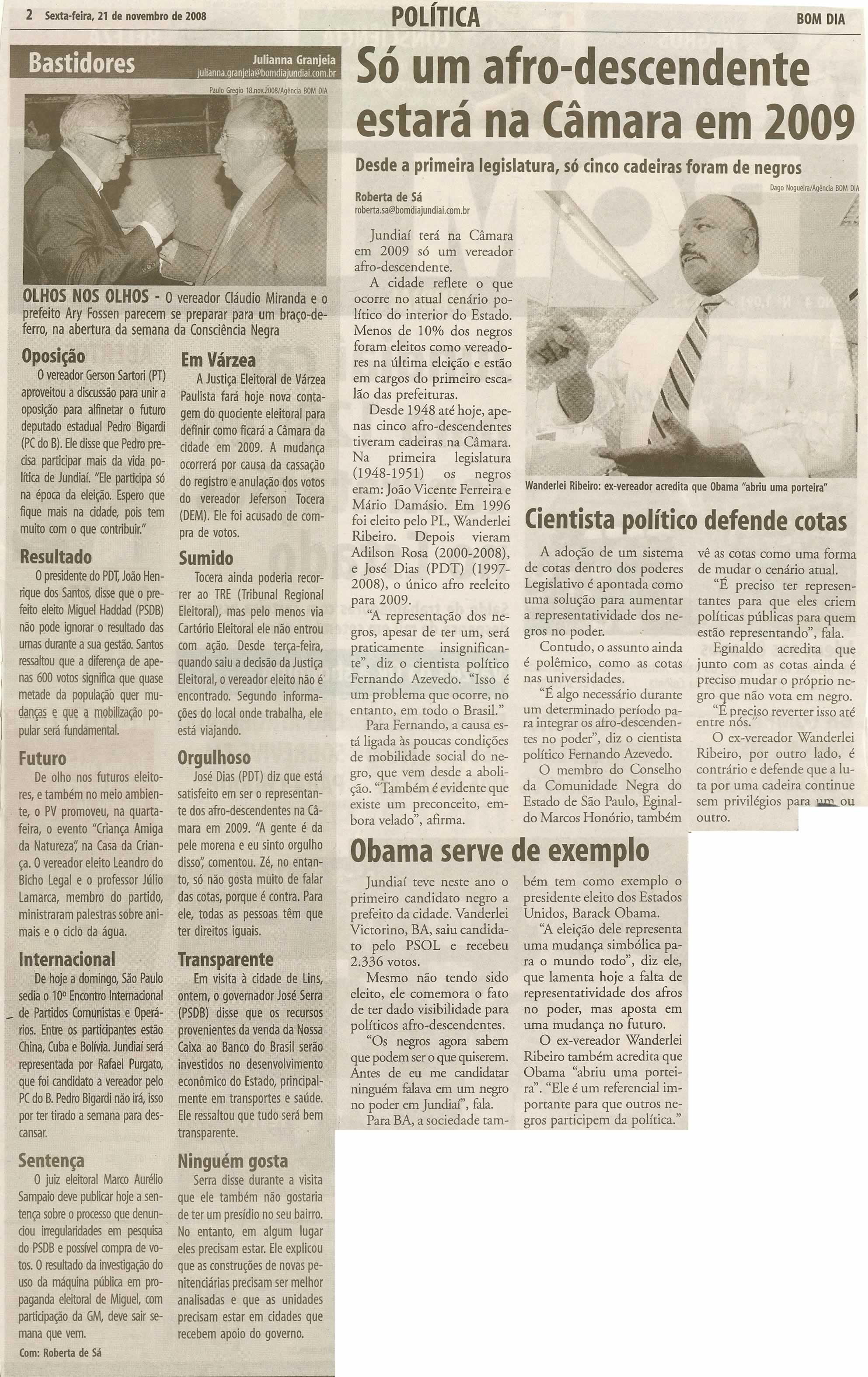Bom Dia Jundiaí - 21/11/2008