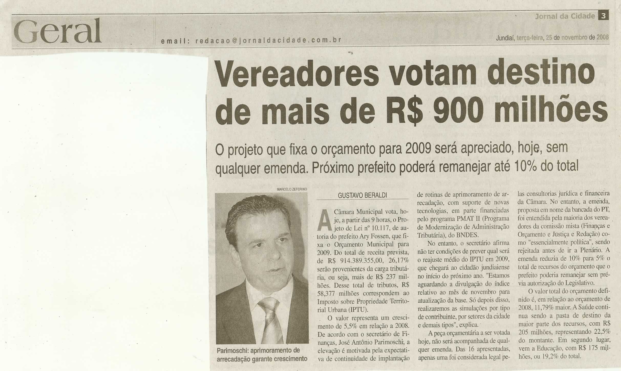Jornal da Cidade - 25/11/2008