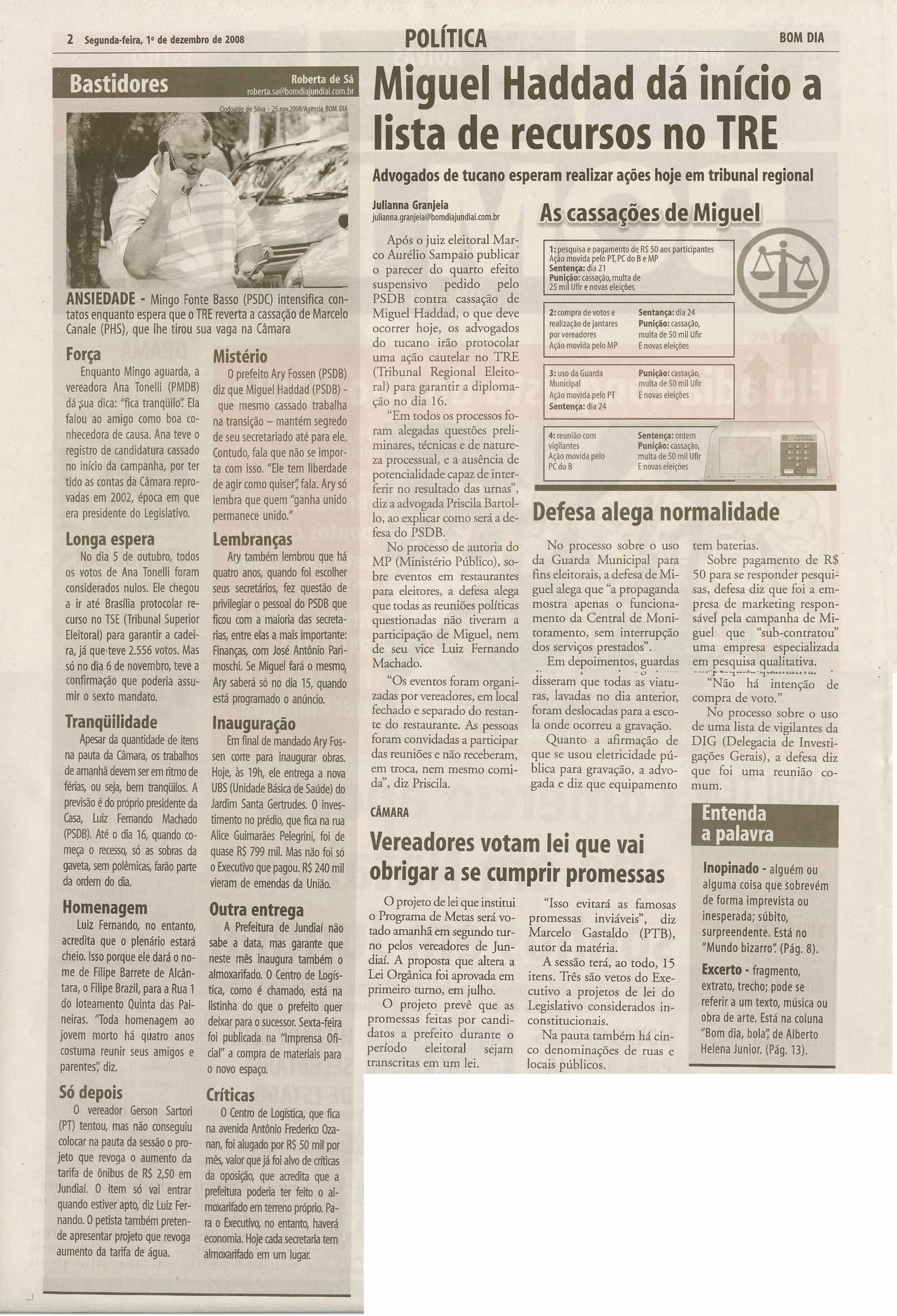 Bom Dia Jundiaí - 01/12/2008