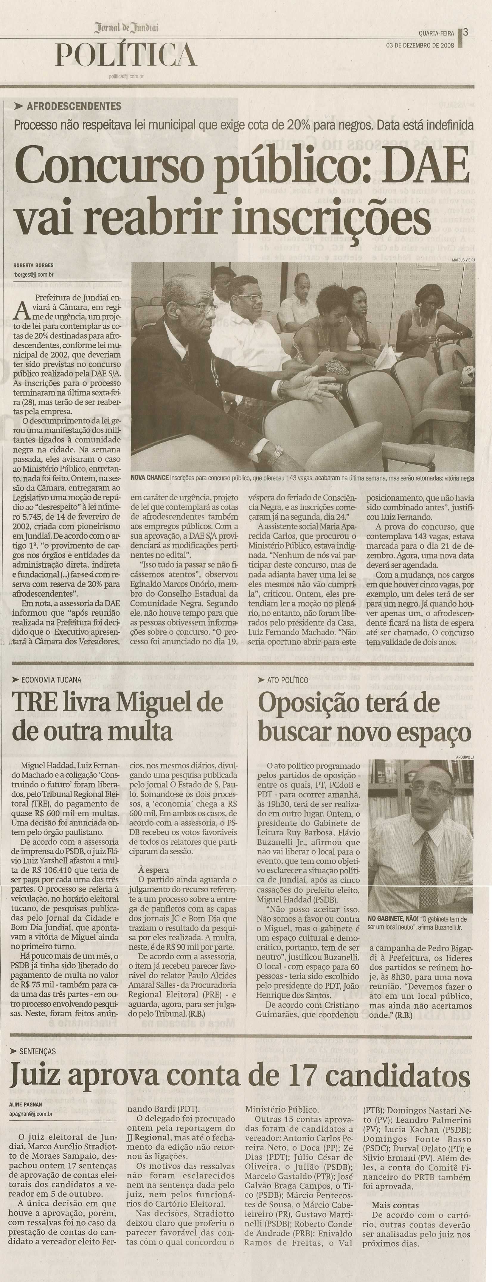 Jornal de Jundiaí - 03/12/2008