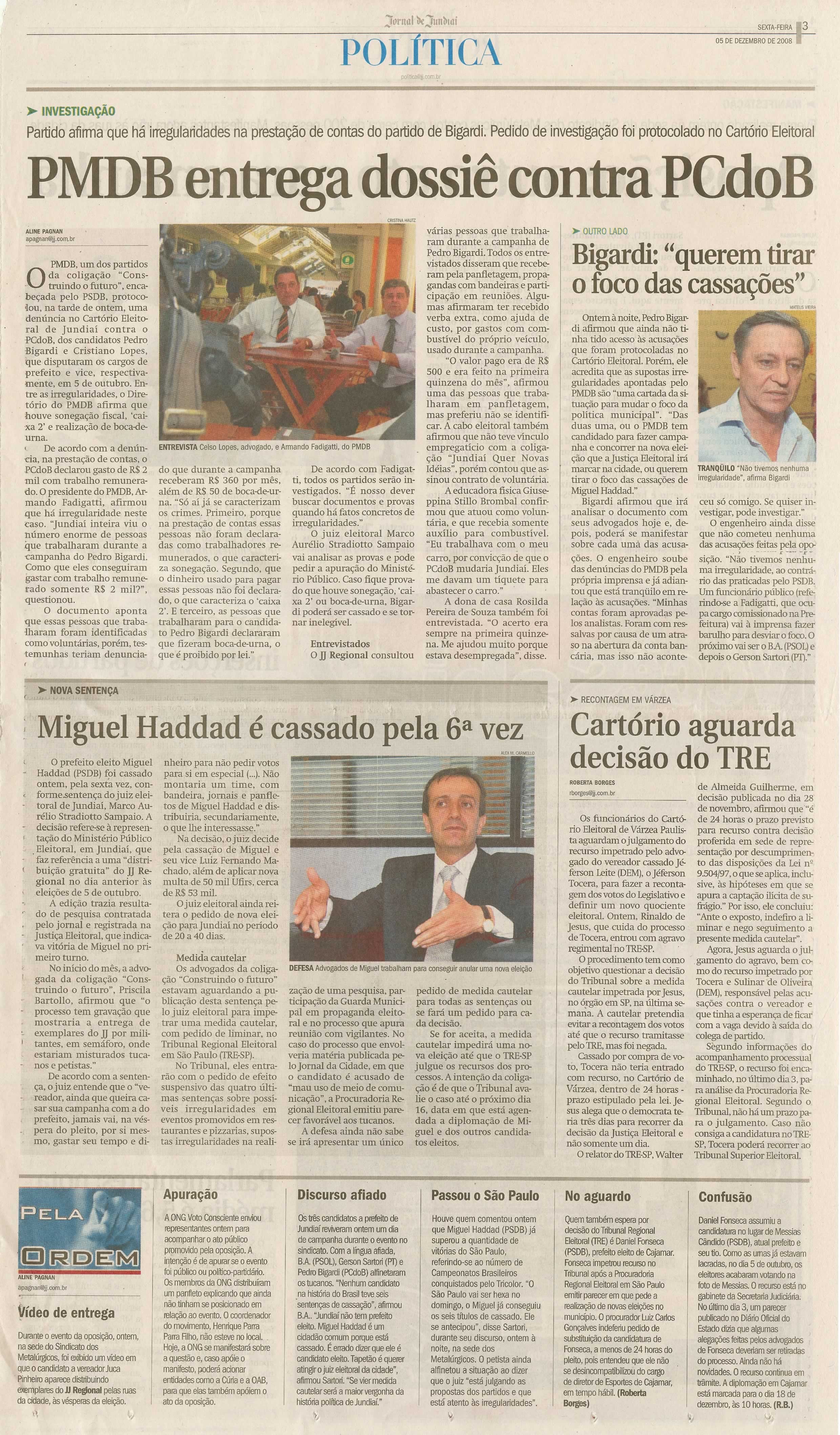 Jornal de Jundiaí - 05/12/2008