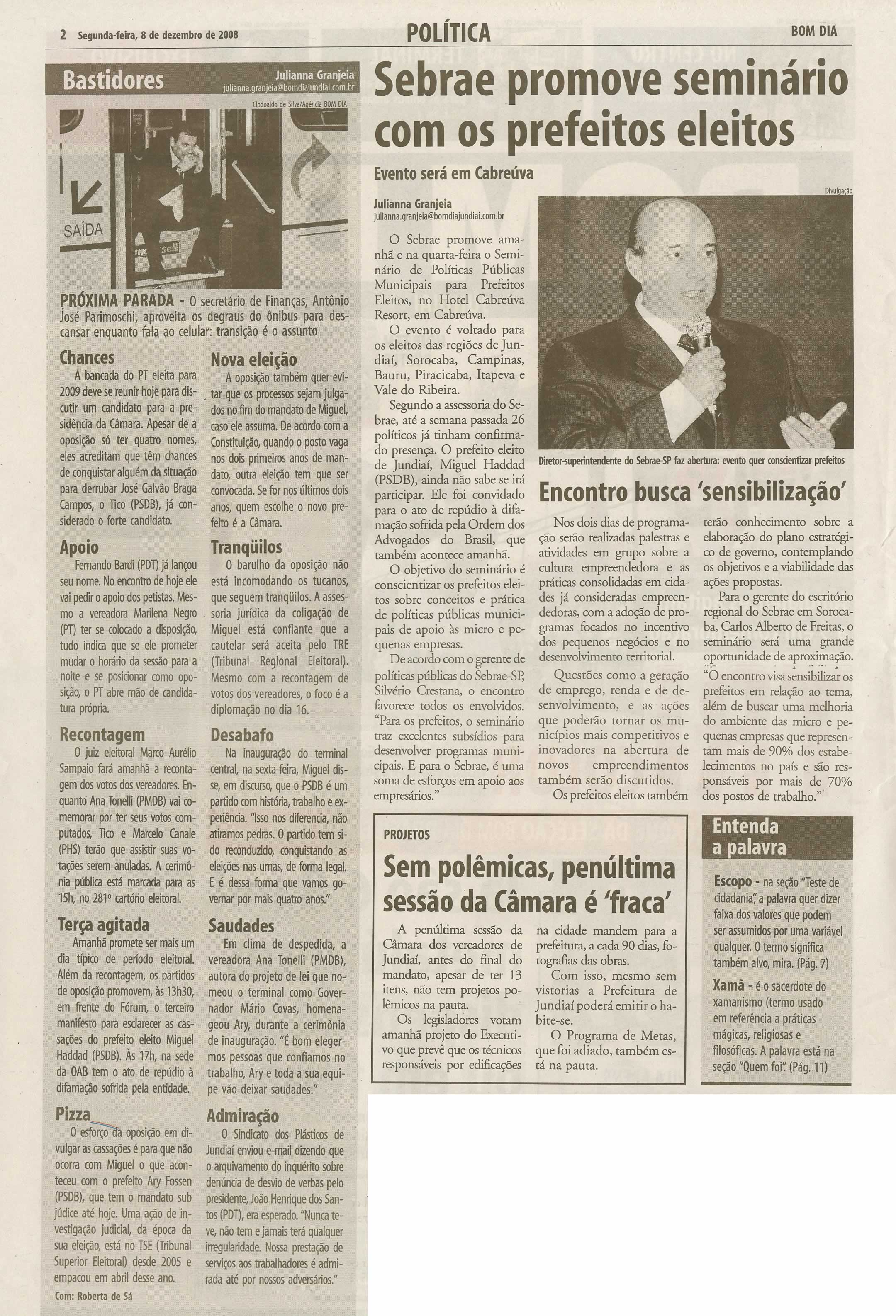 Bom Dia Jundiaí - 08/12/2008