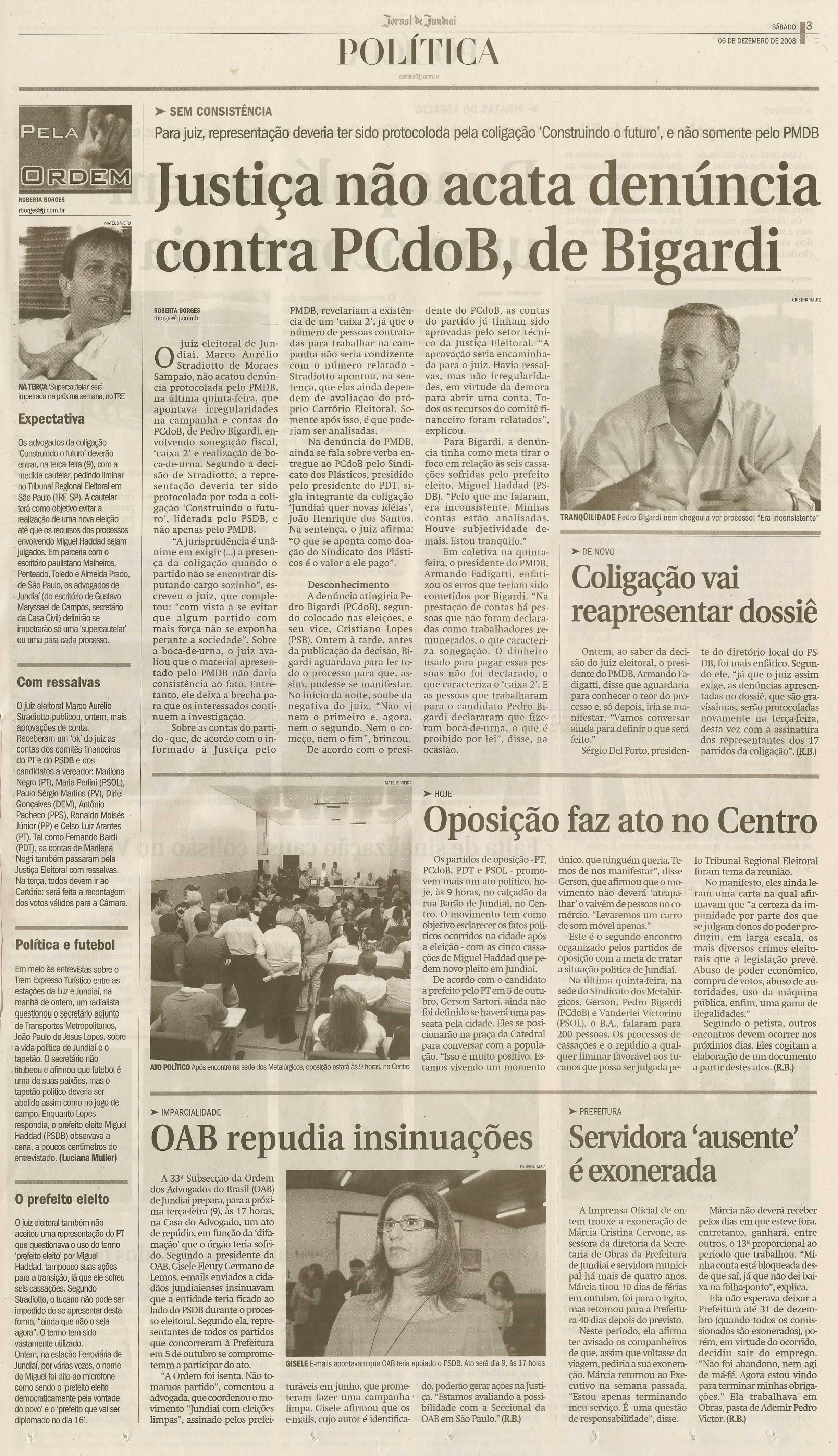 Jornal de Jundiaí - 06/12/2008