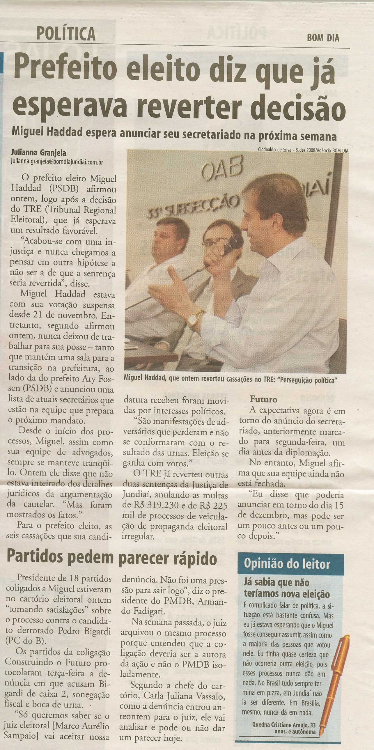 Bom Dia Jundiaí - 12/12/2008