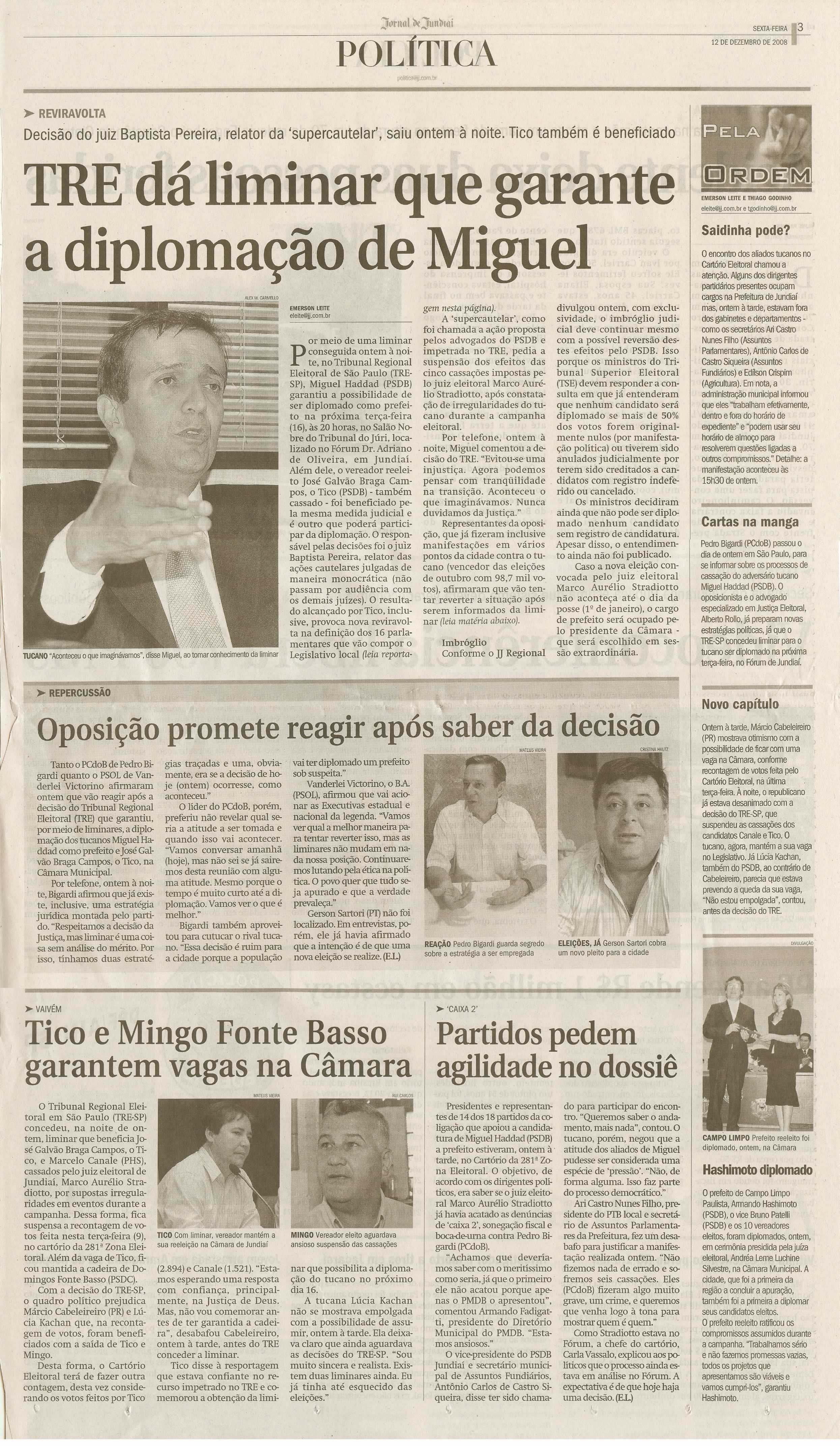 Jornal de Jundiaí - 12/12/2008