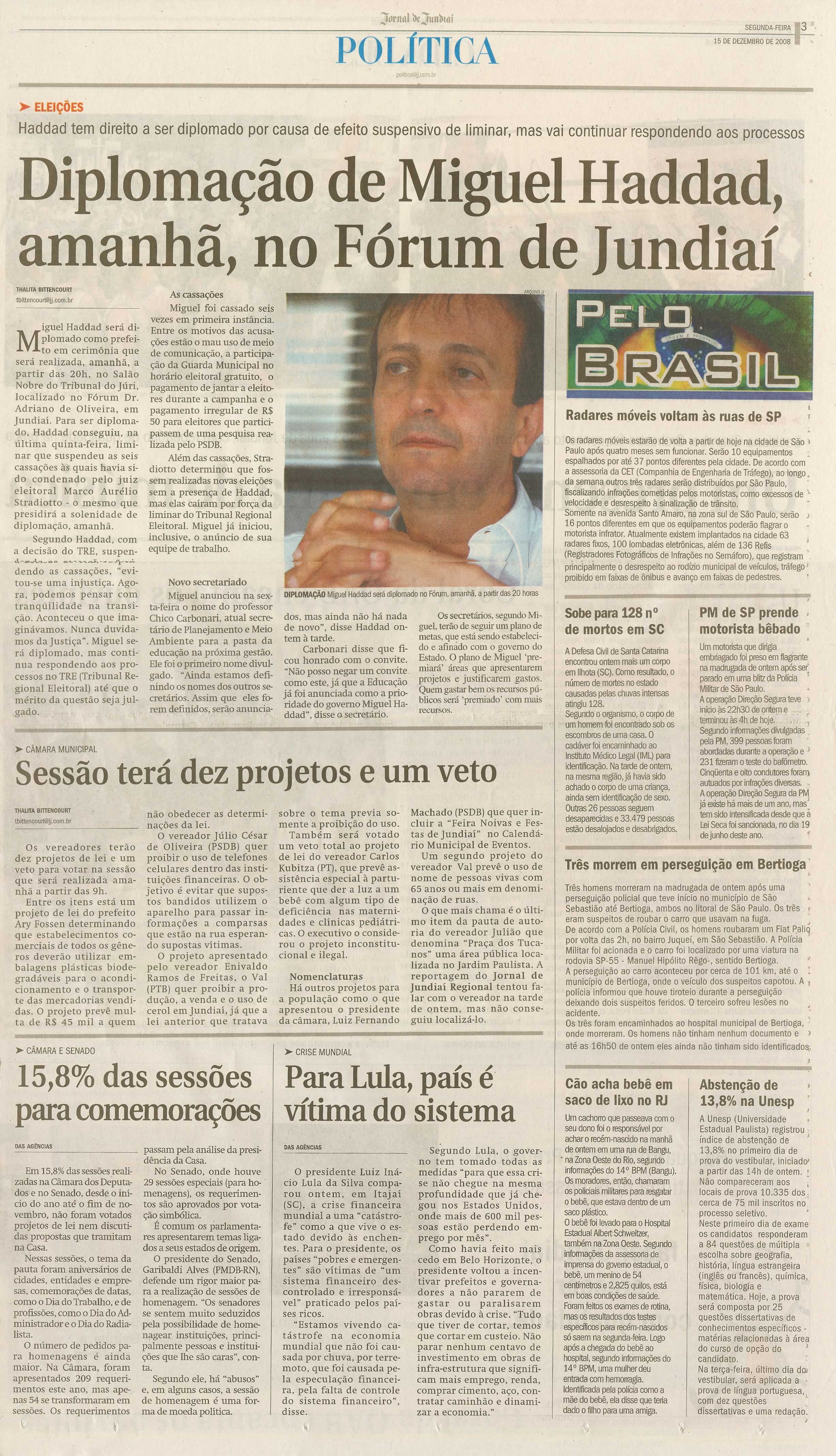 Jornal de Jundiaí - 15/12/2008
