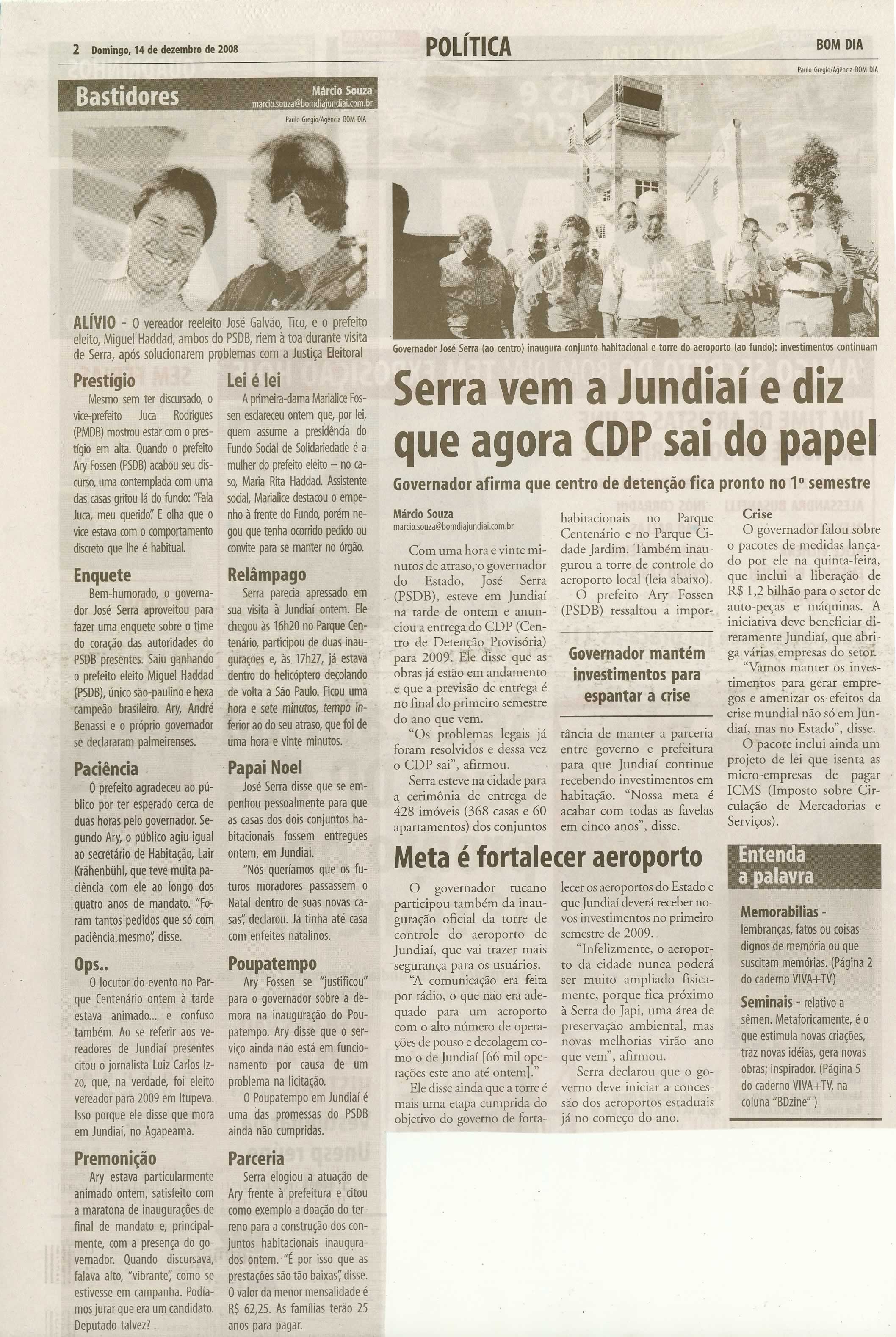 Bom Dia Jundiaí - 14/12/2008